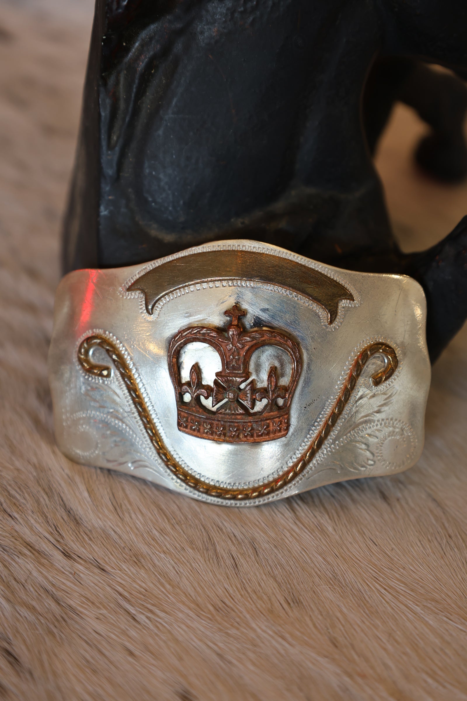 Vintage Crown Belt Buckle