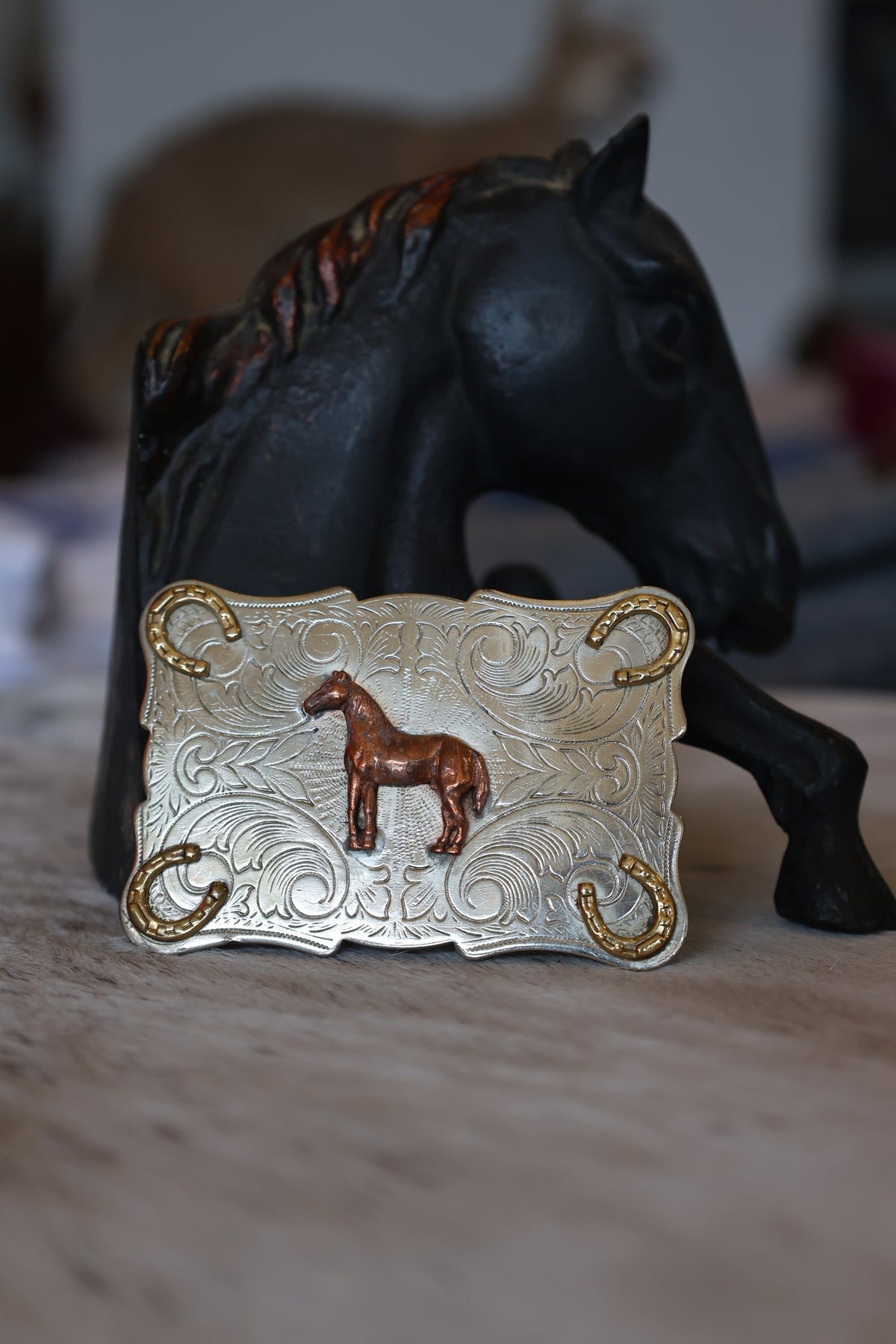 Vintage Horse Belt Buckle