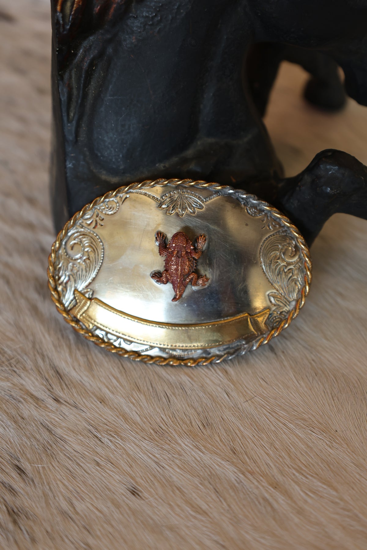 Vintage Horned Frog Belt Buckle