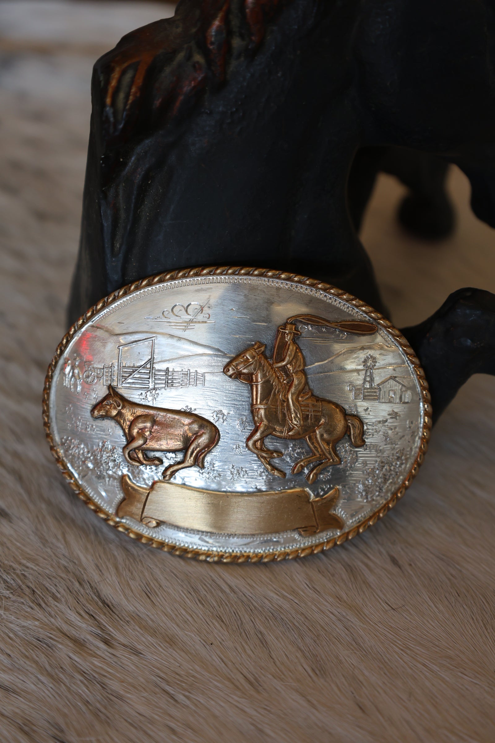 Calf Roping Belt Buckle