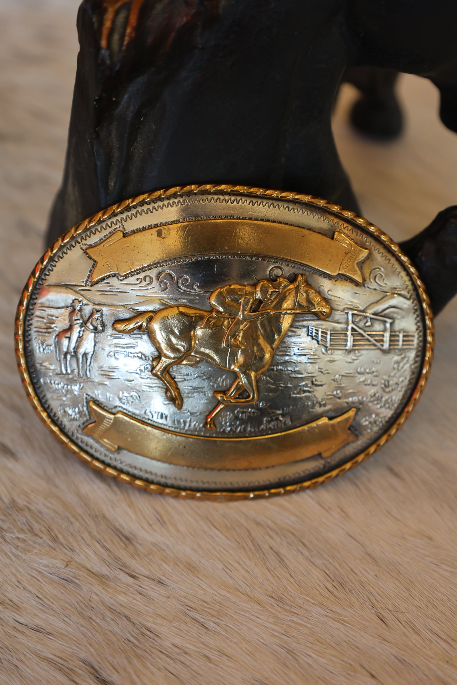 Thoroughbred Racing Horse Belt Buckle