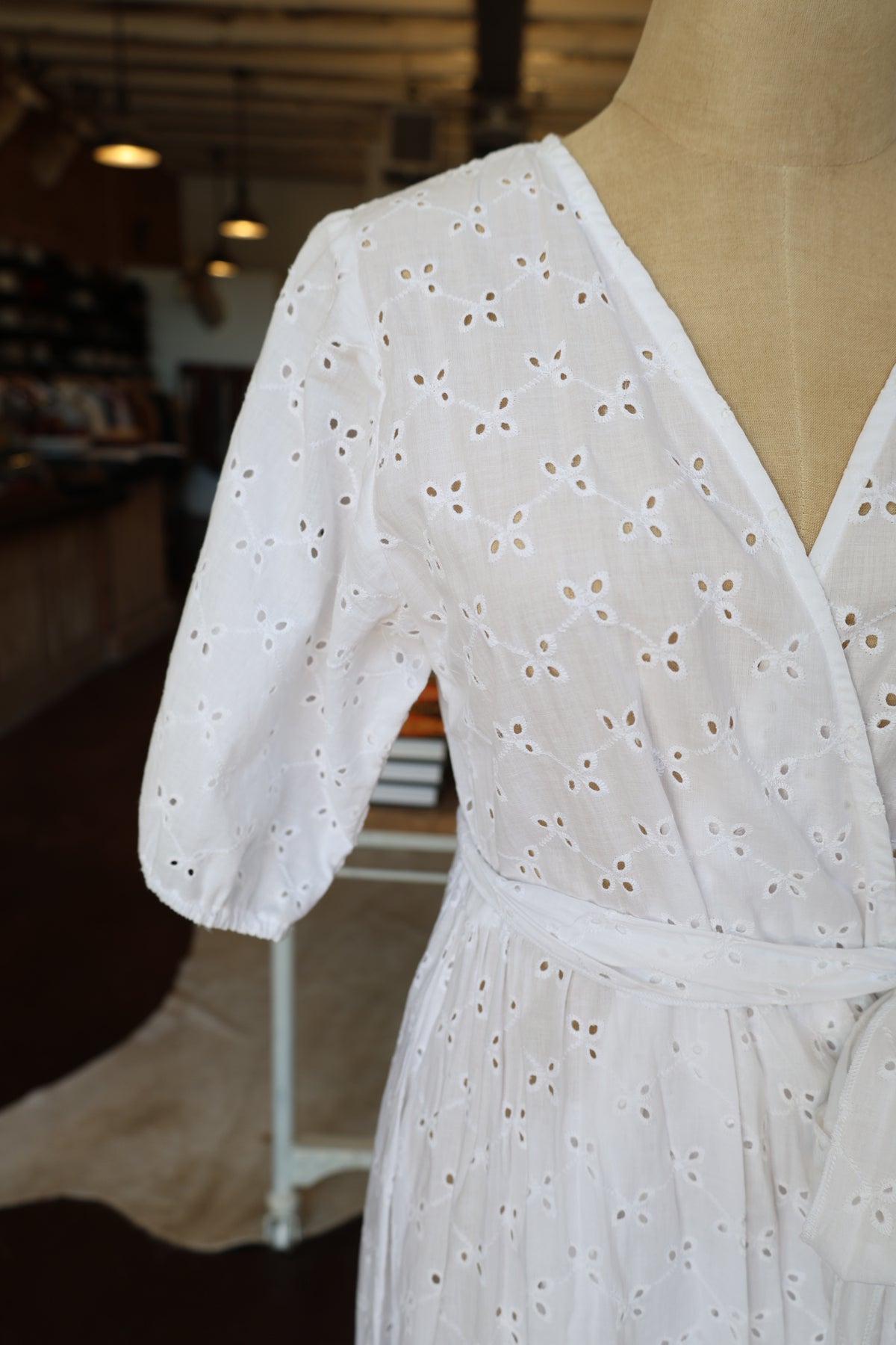 Wrap Dress White Eyelet