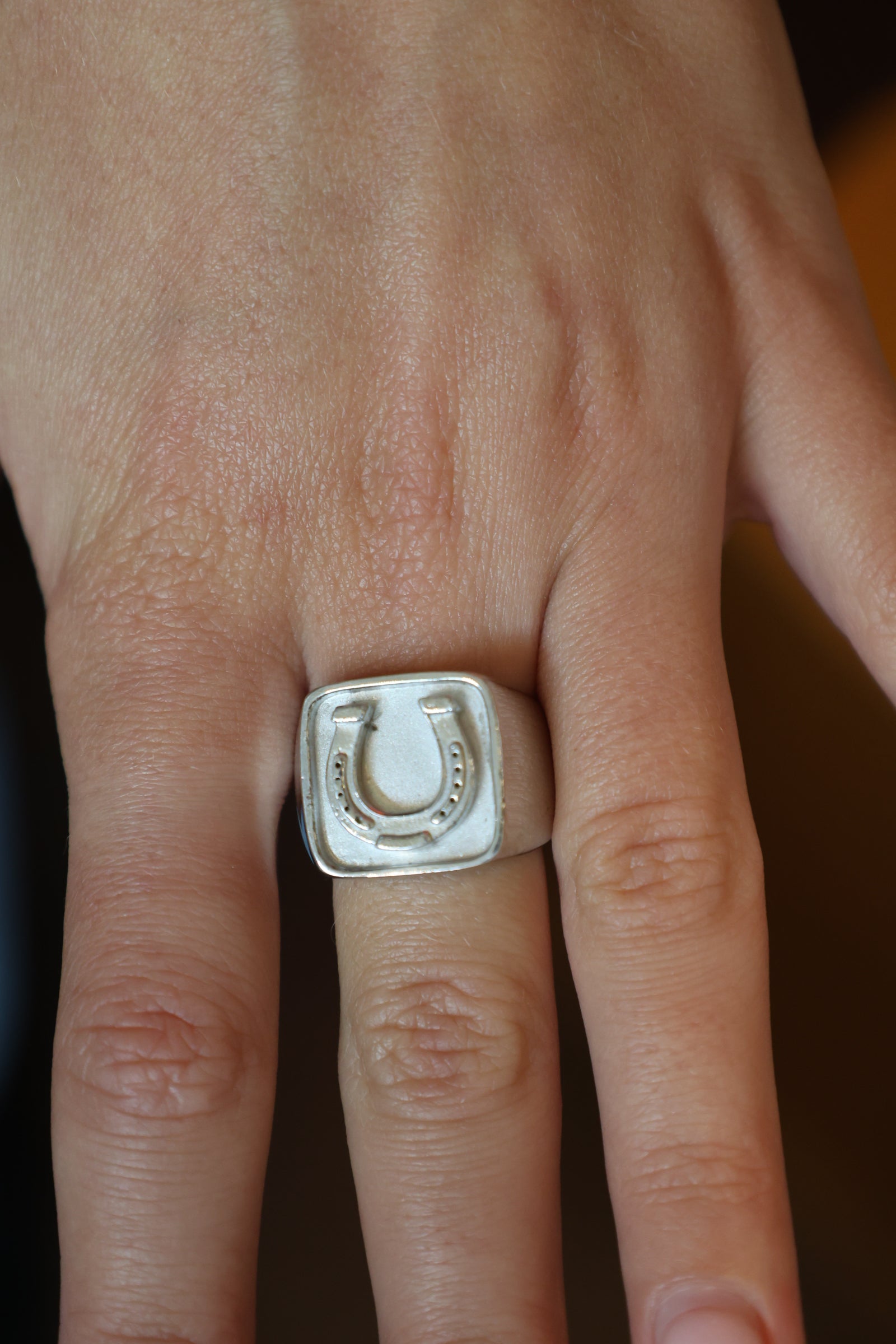 Horse Shoe Signet Ring