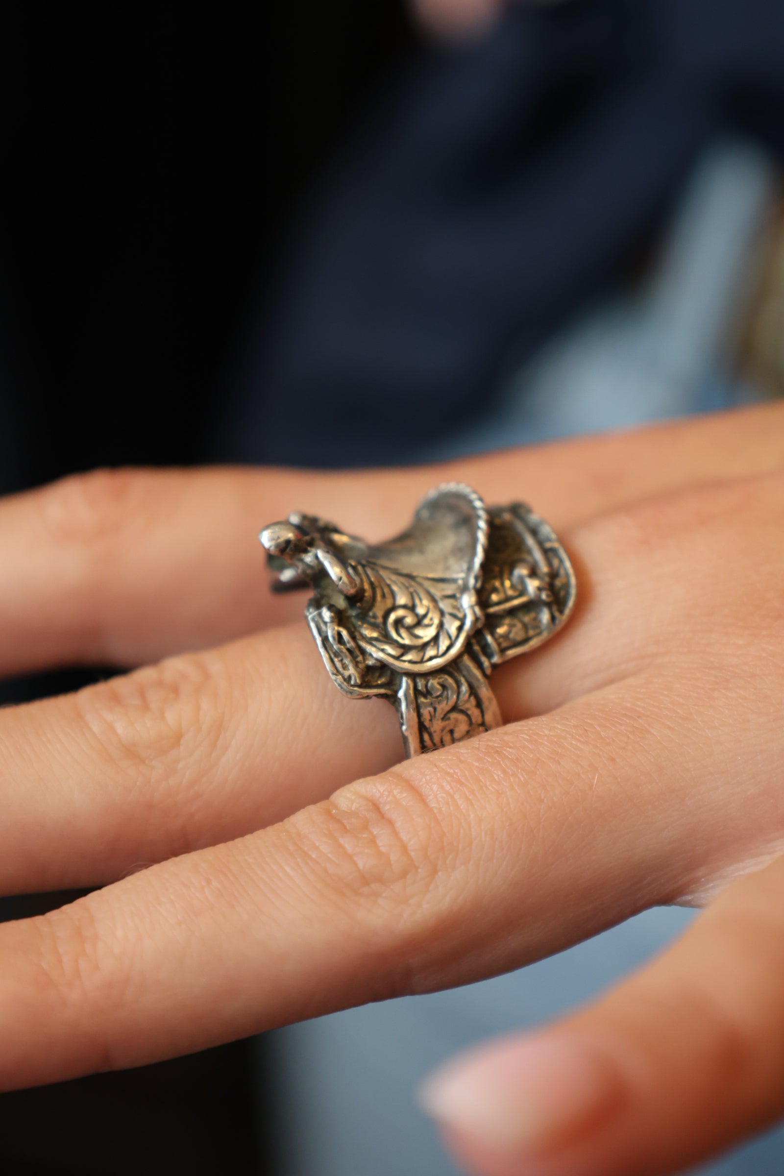 Vintage Sterling Saddle Ring