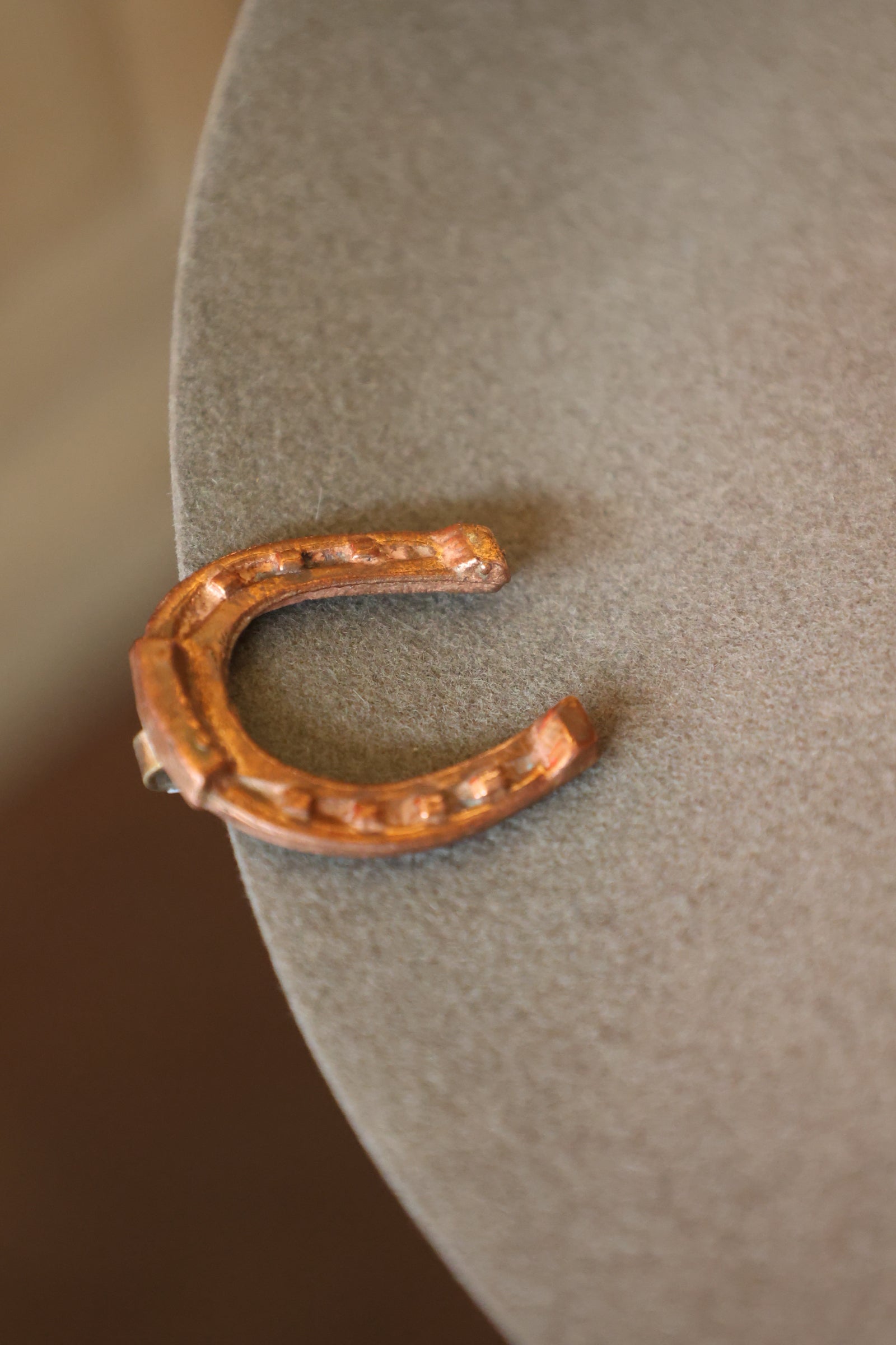 Copper Horseshoe Hat Clip