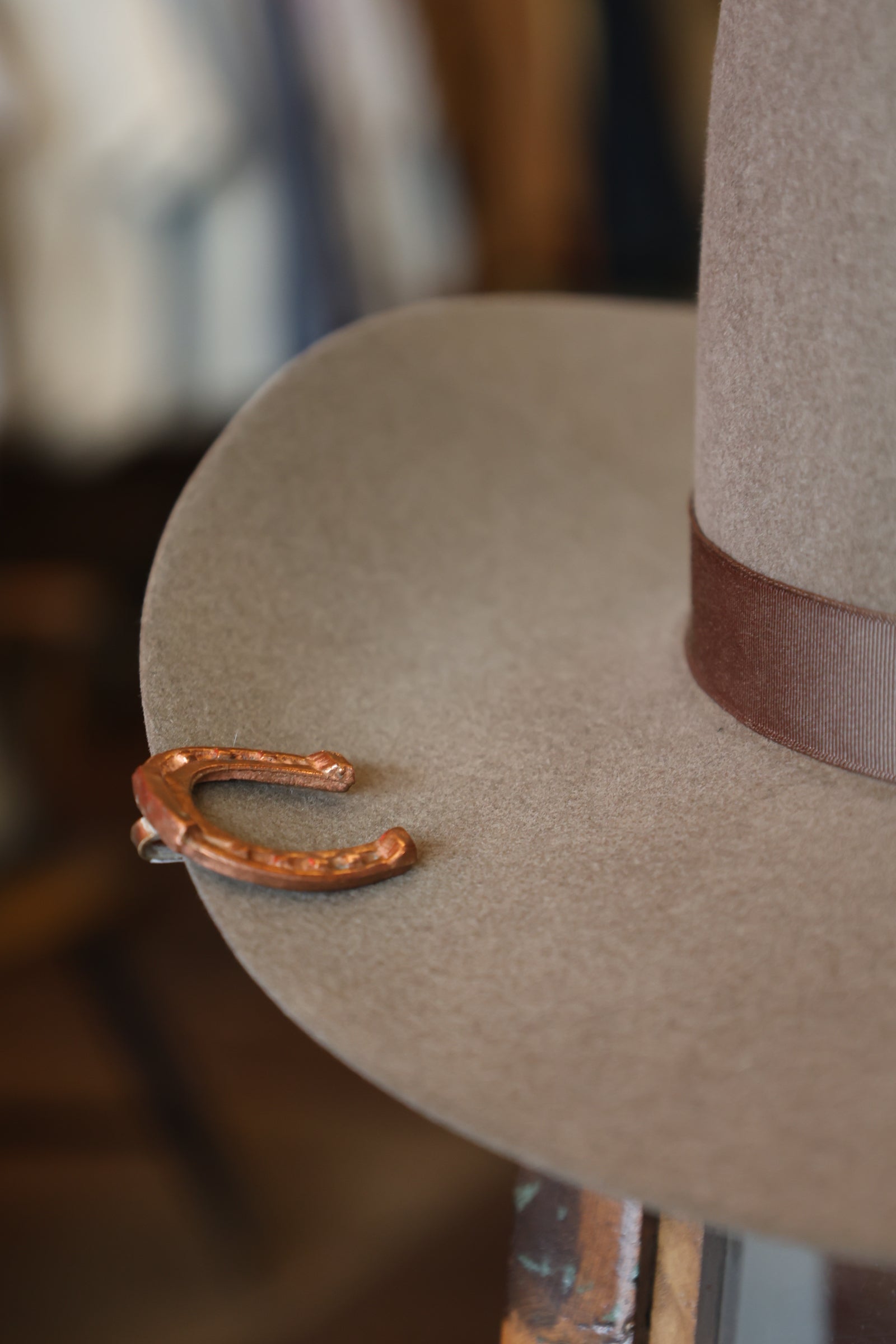 Copper Horseshoe Hat Clip