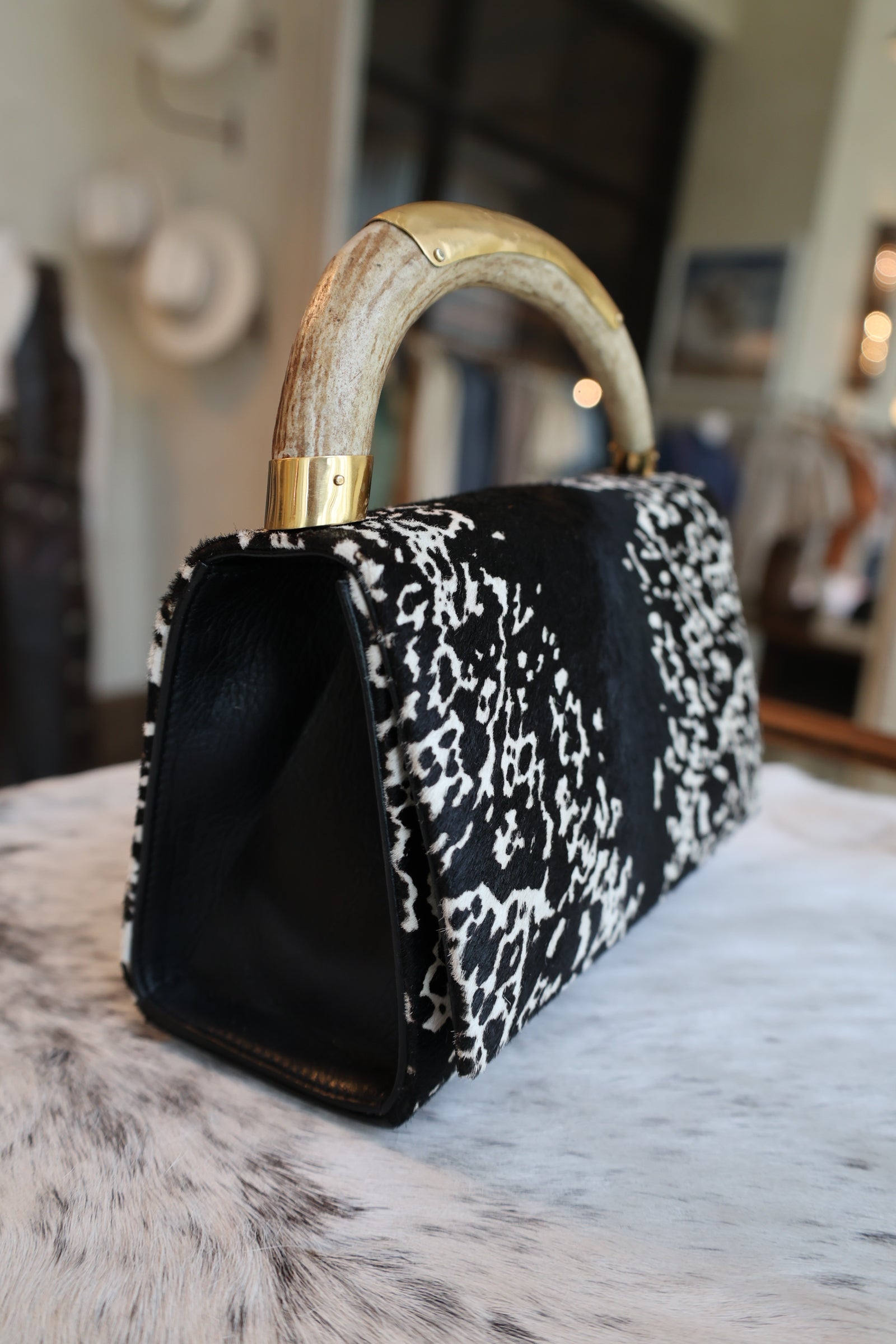 Pony Hair Horn Bag