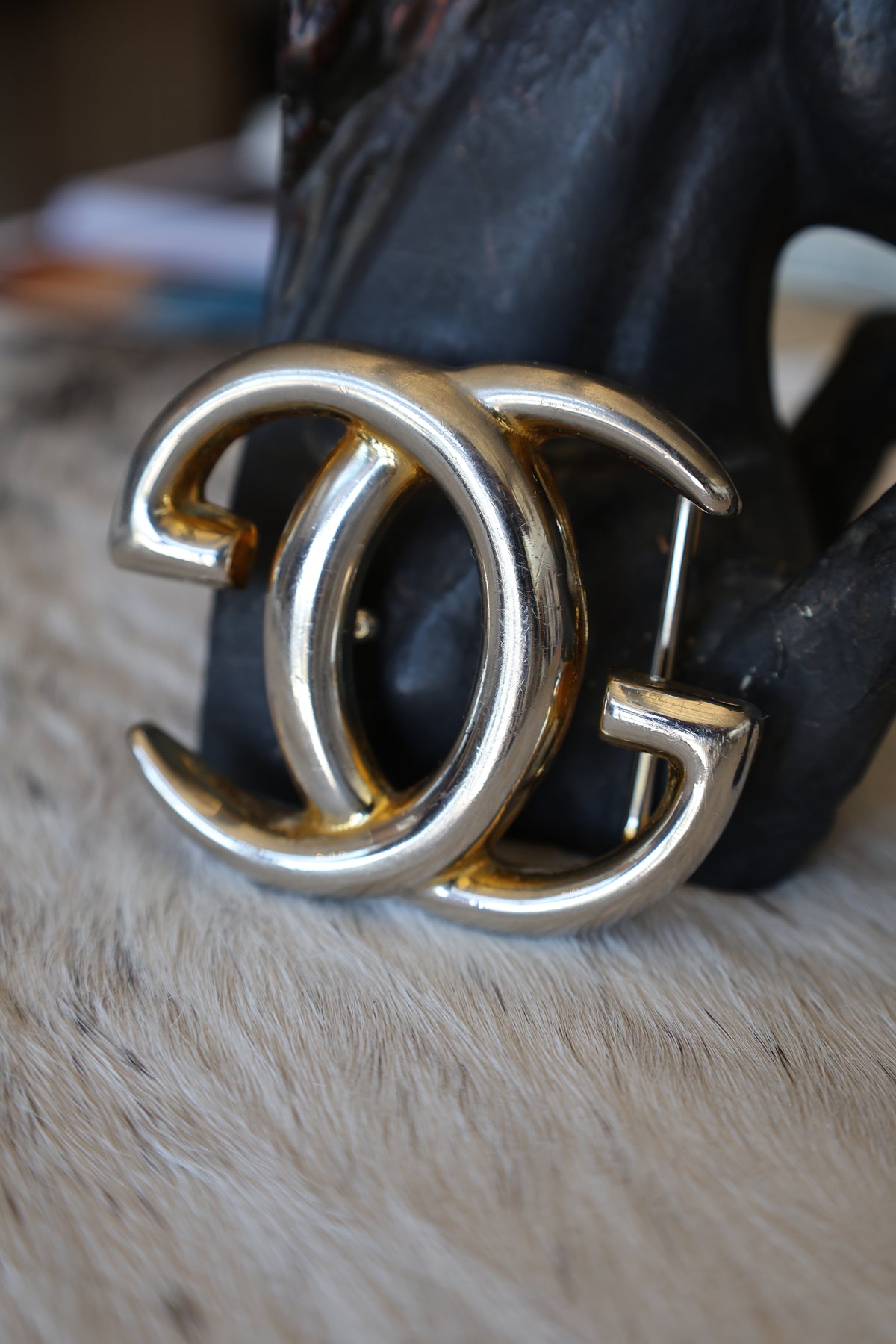Brass Mirrored G Gucci Buckle