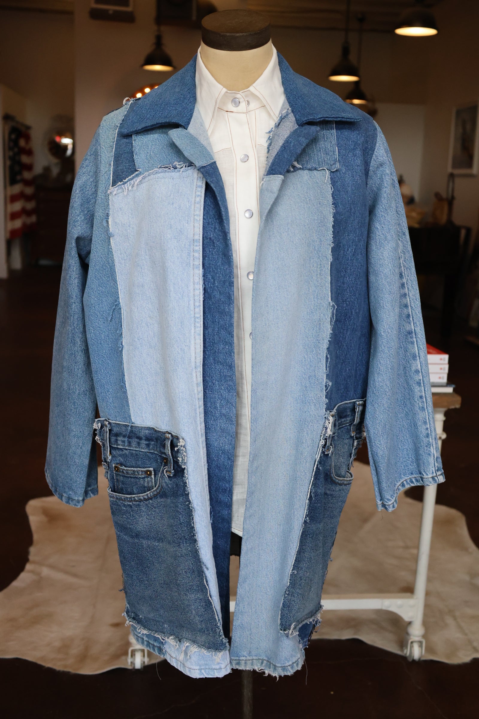 ReWorked Patchwork Denim Car Coat