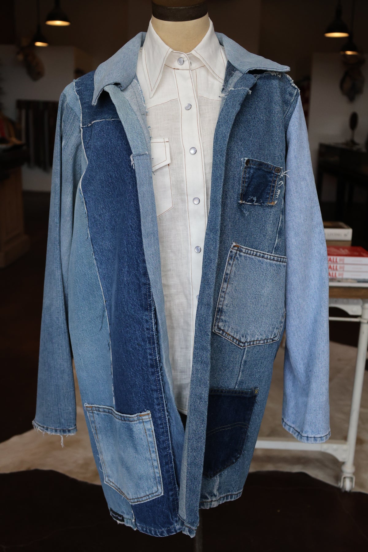 ReWorked Patchwork Denim Car Coat
