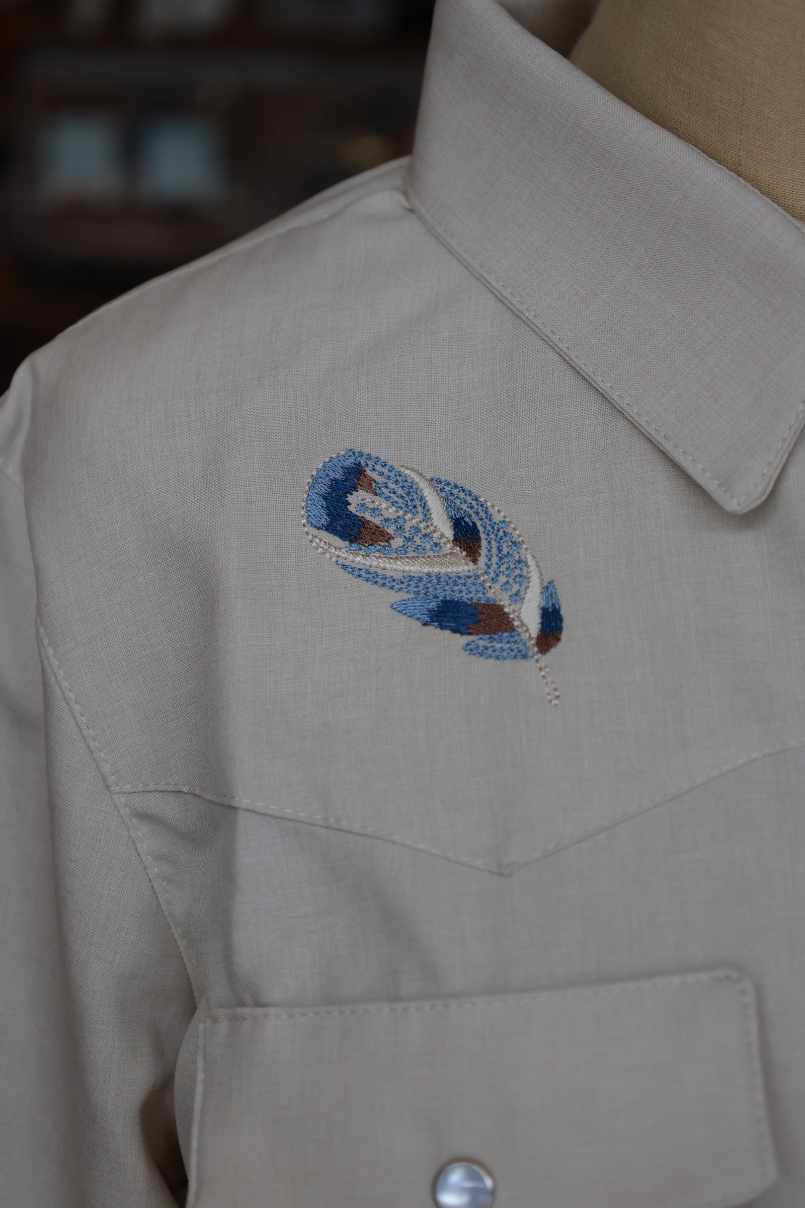 Long Sleeve Pearl Snap with Embroidery