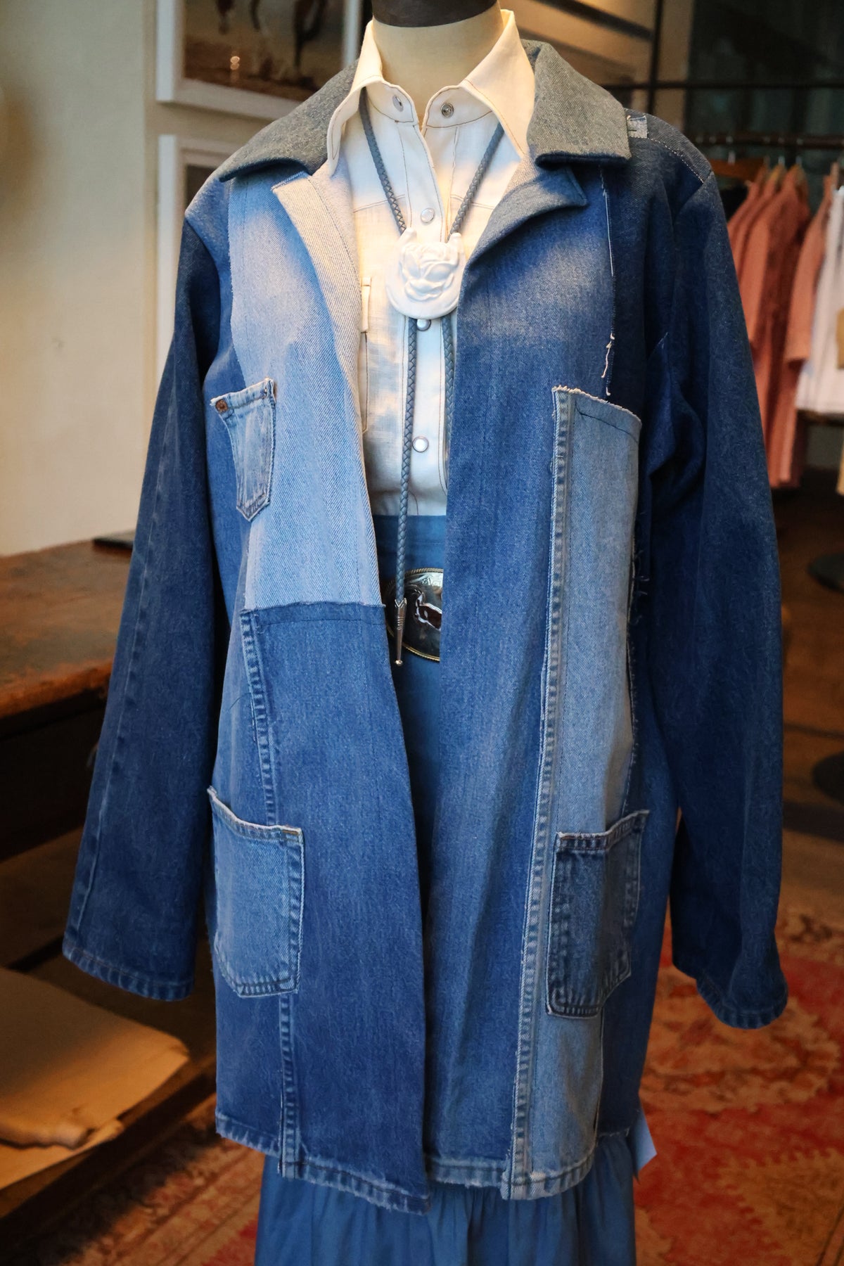 ReWorked Patchwork Denim Car Coat