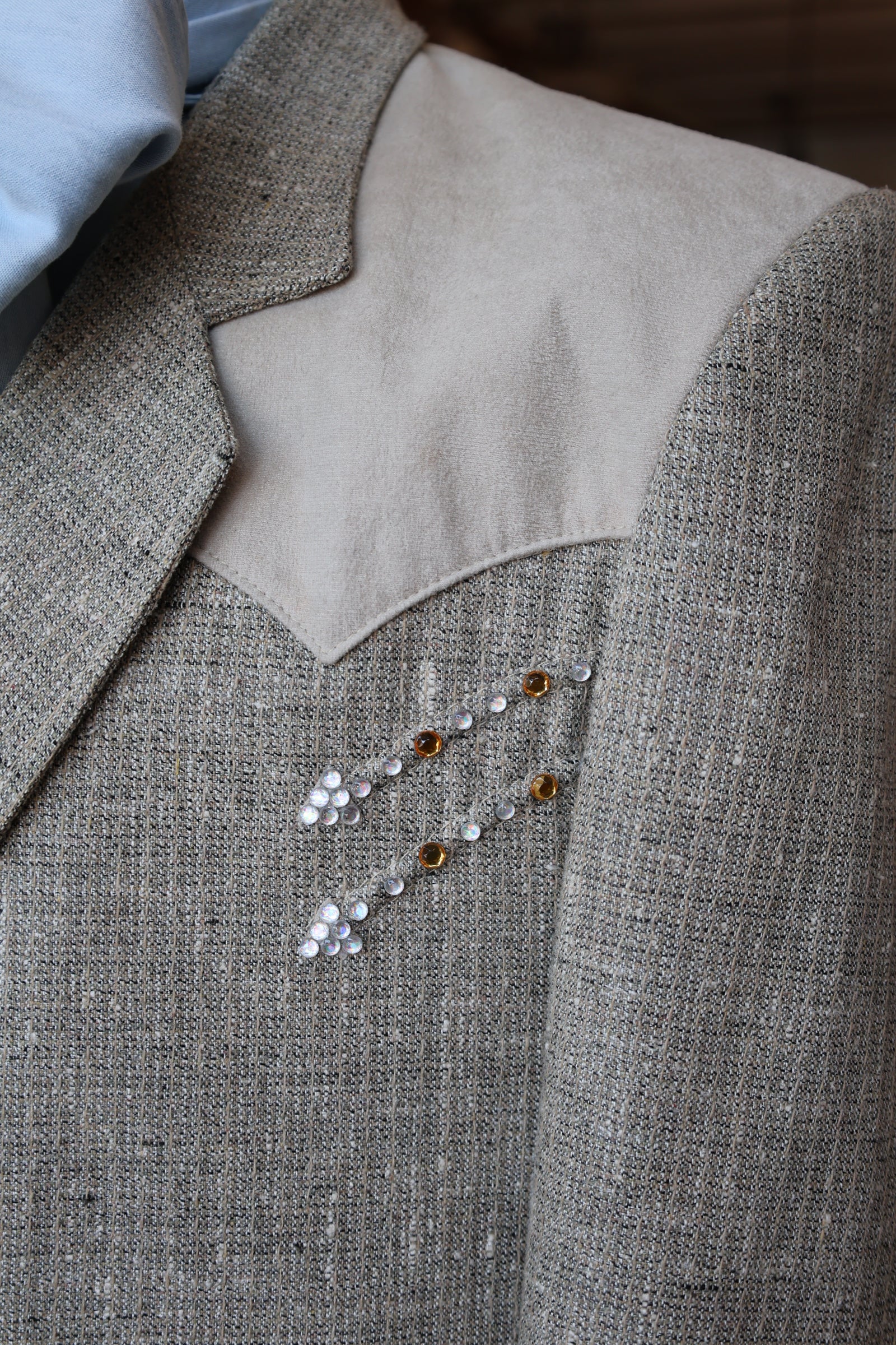 Vintage Pioneer Wear Cropped Embellished Blazer