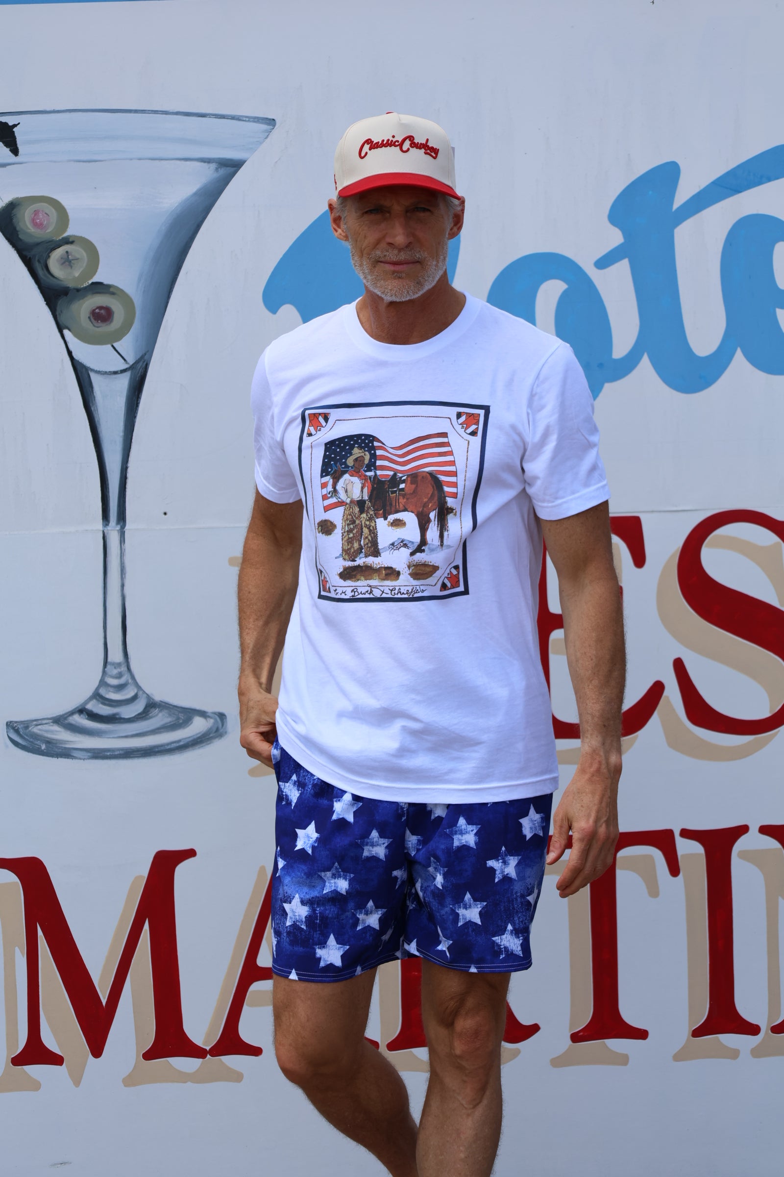 Yeehaw Stars Men's Swim Trunks