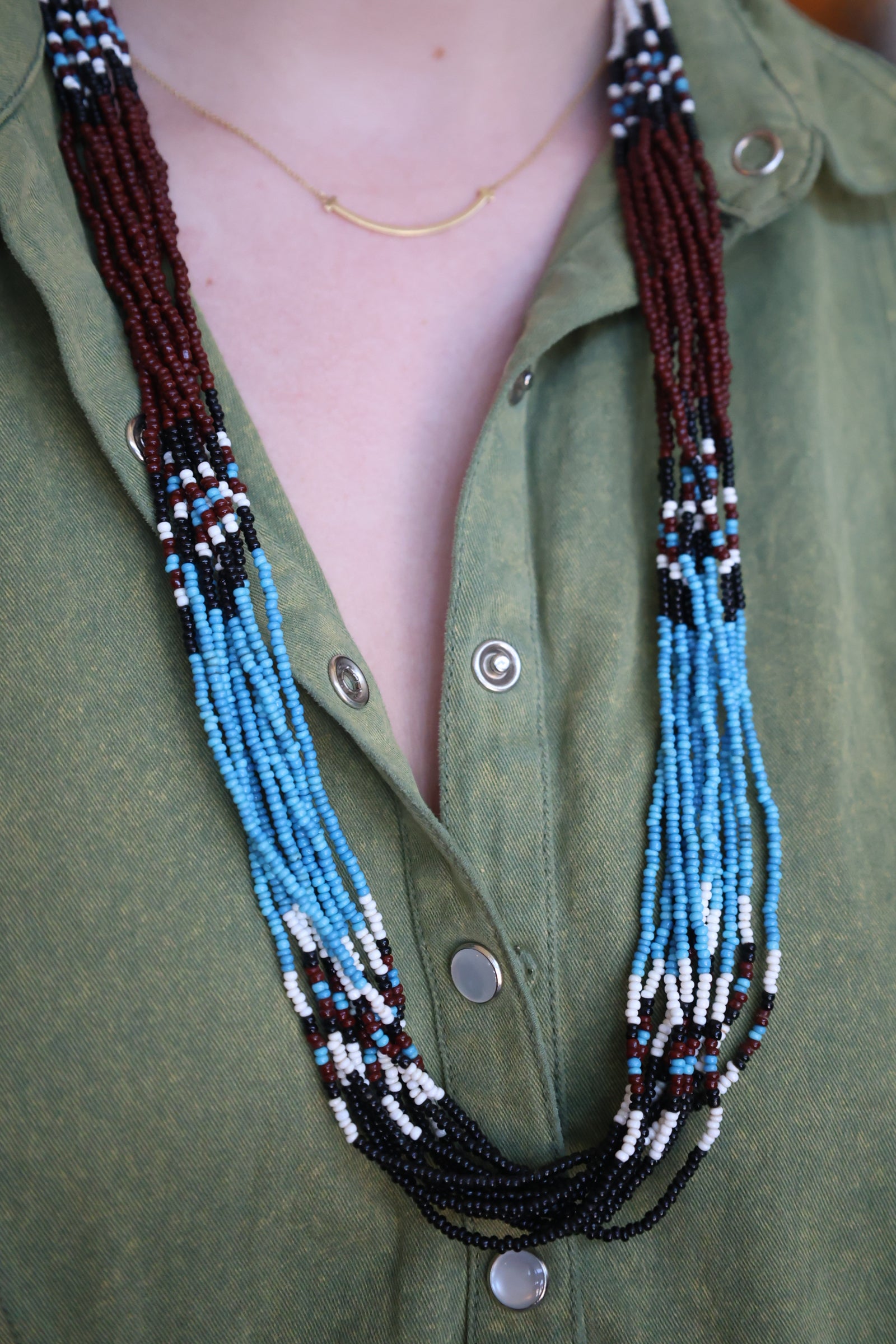 Multi-Strand Seed Bead Necklace