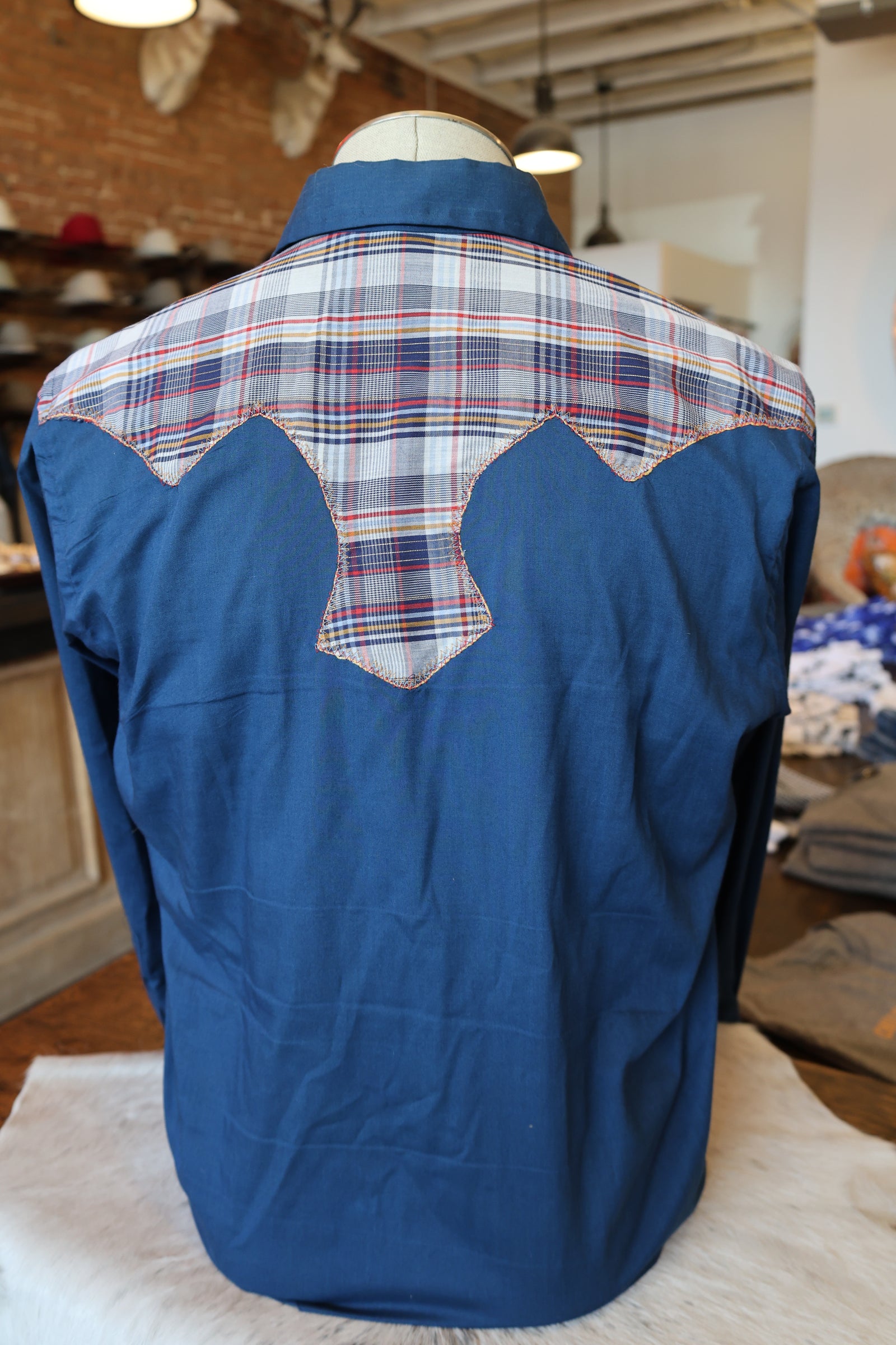 Blue Wrangler Pearl Snap Western Shirt