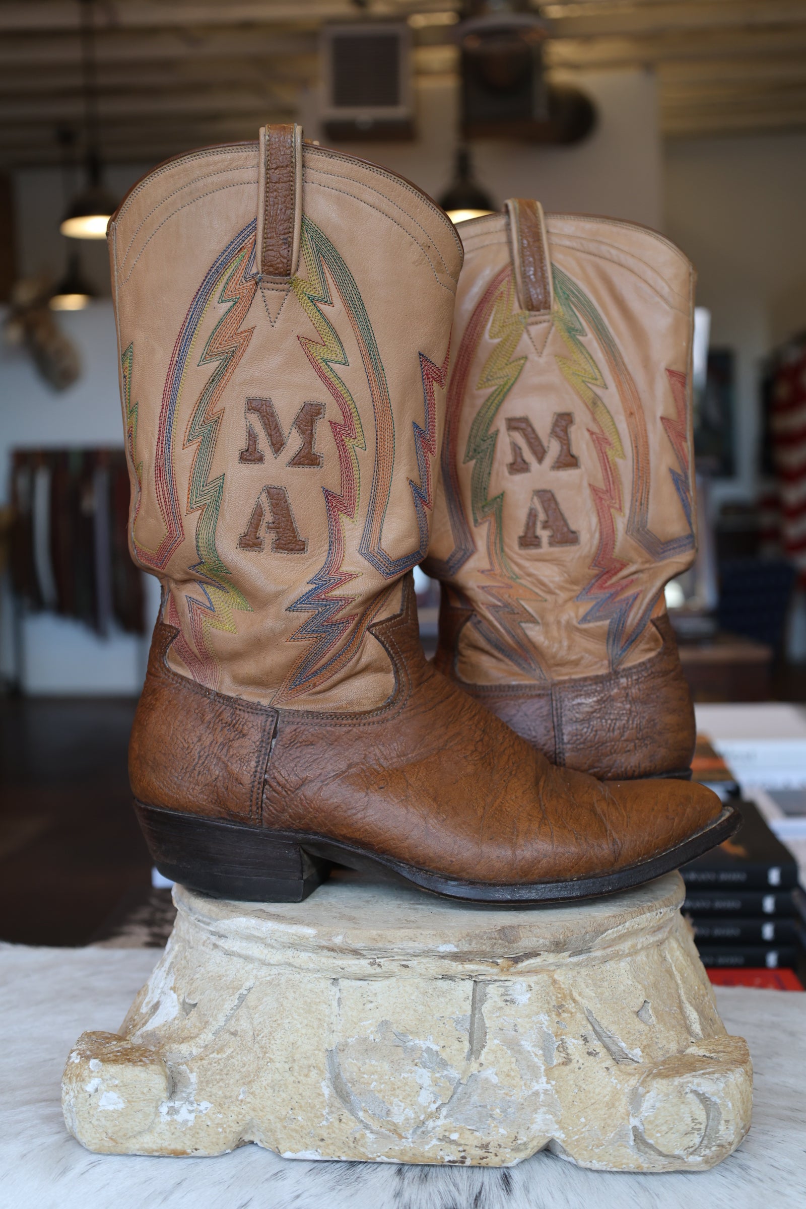 Calf Skin Rainbow Stitch Men's Boots