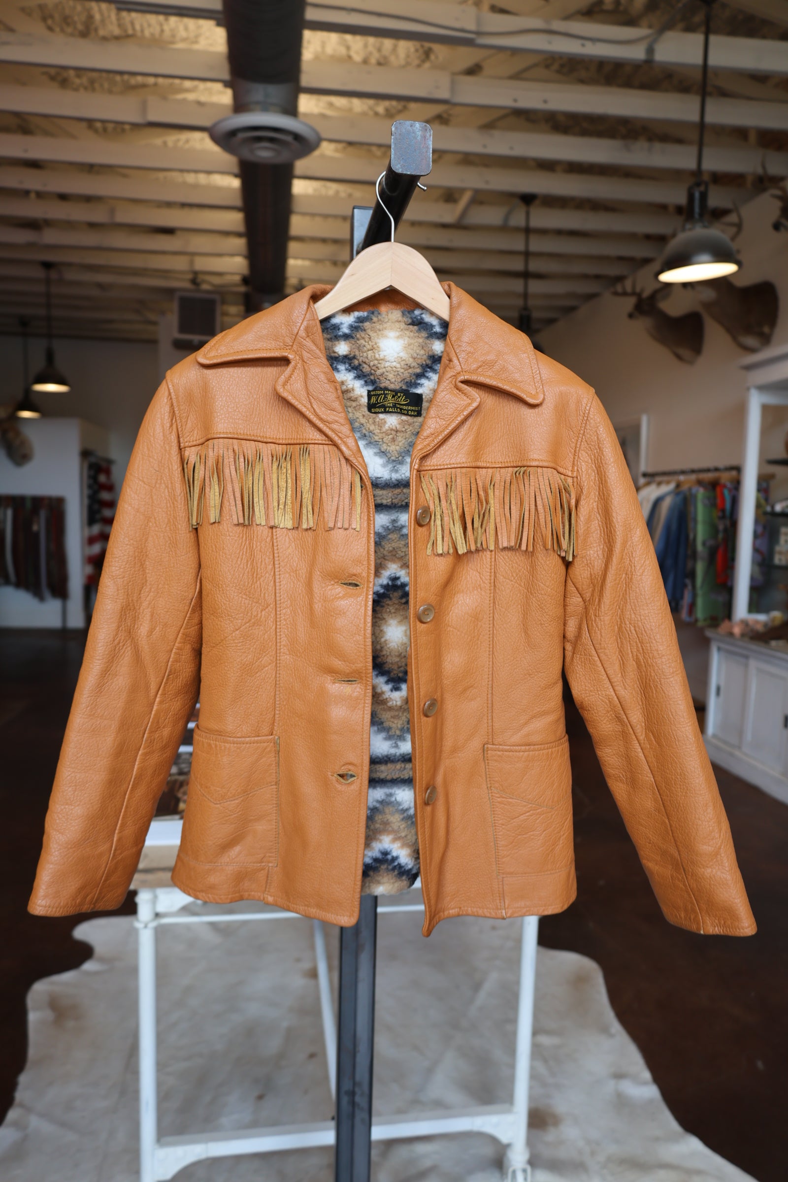 W. A. Heldt Shearling Lined Fringe Jacket