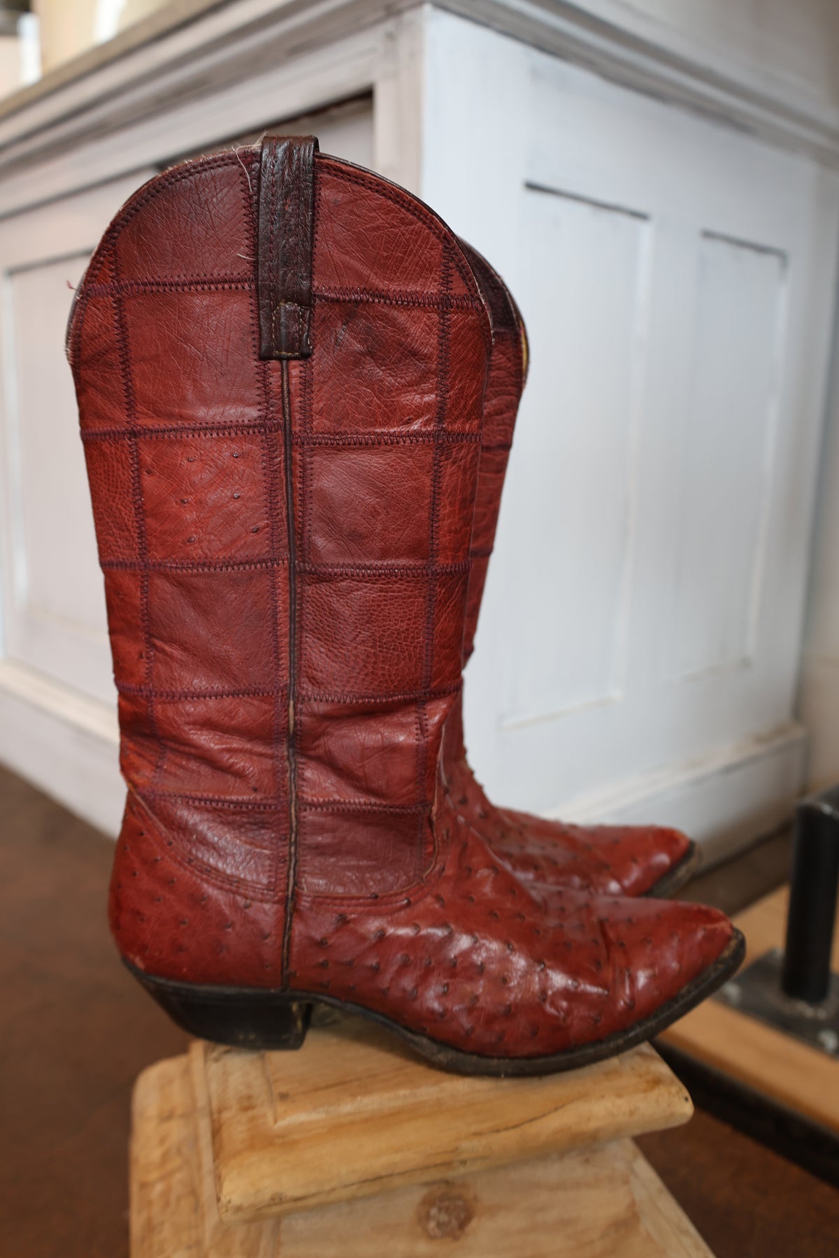 Red Patchwork Nocona Boots