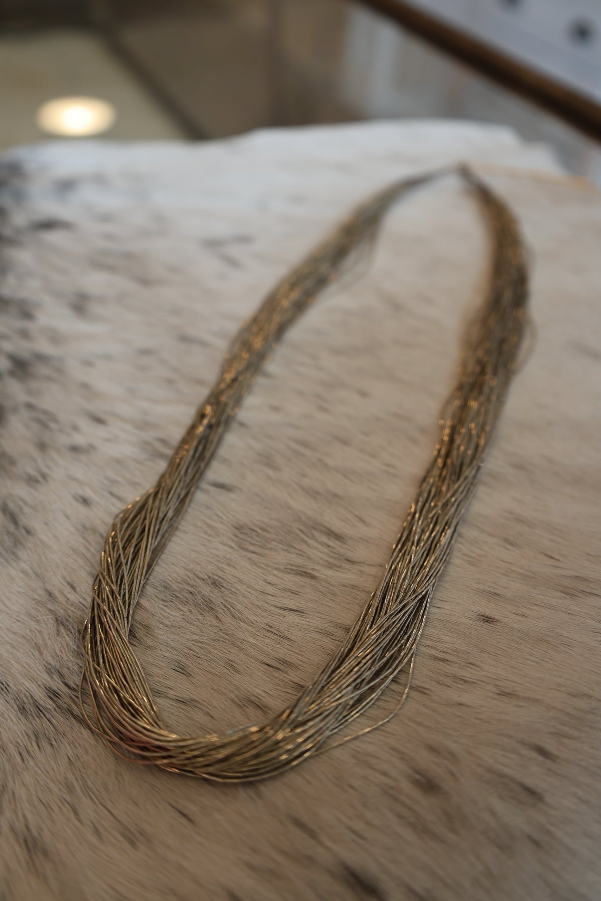 Sterling Silver Heishi Liquid Tube Necklace