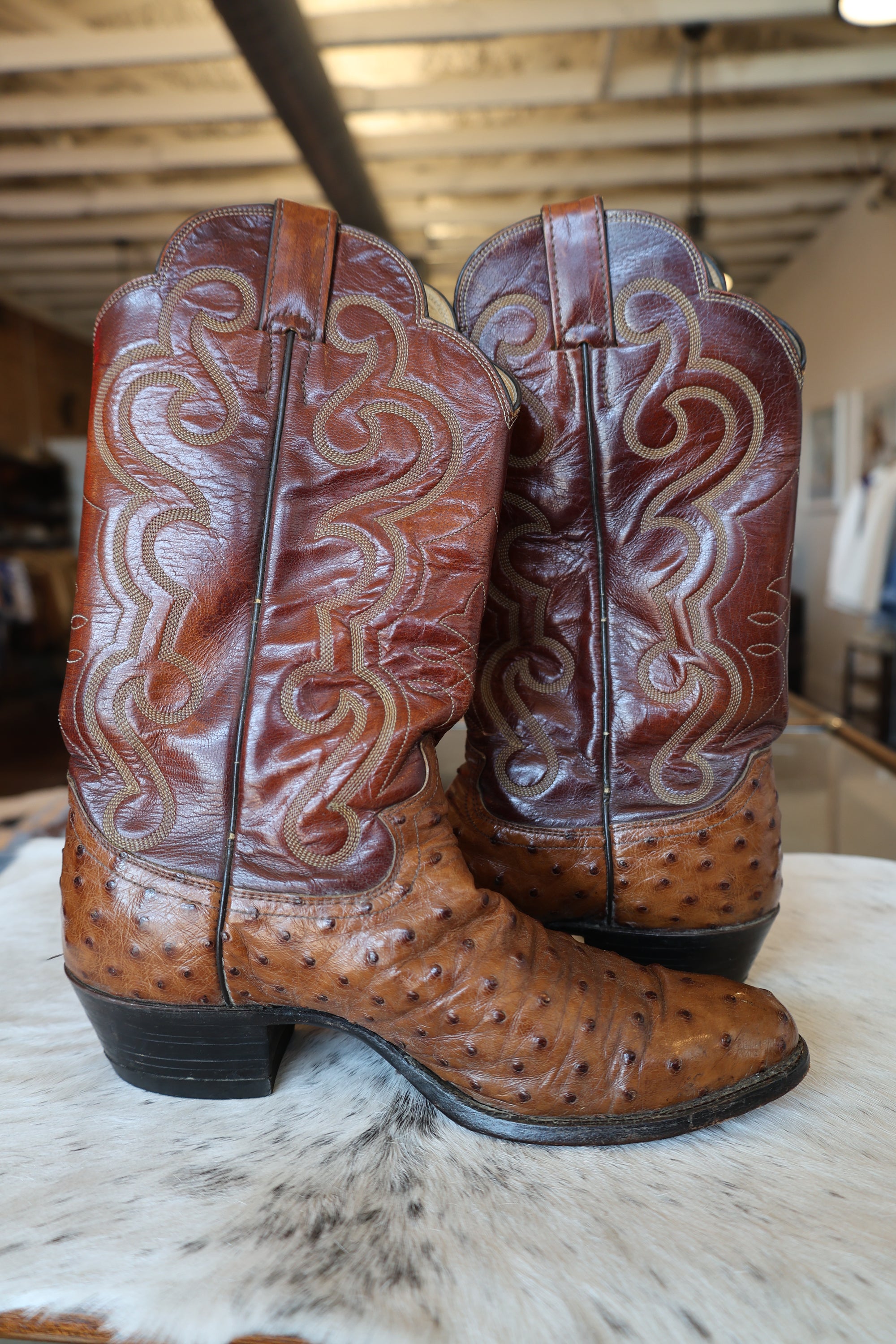 Ostrich Quill Justin Boots