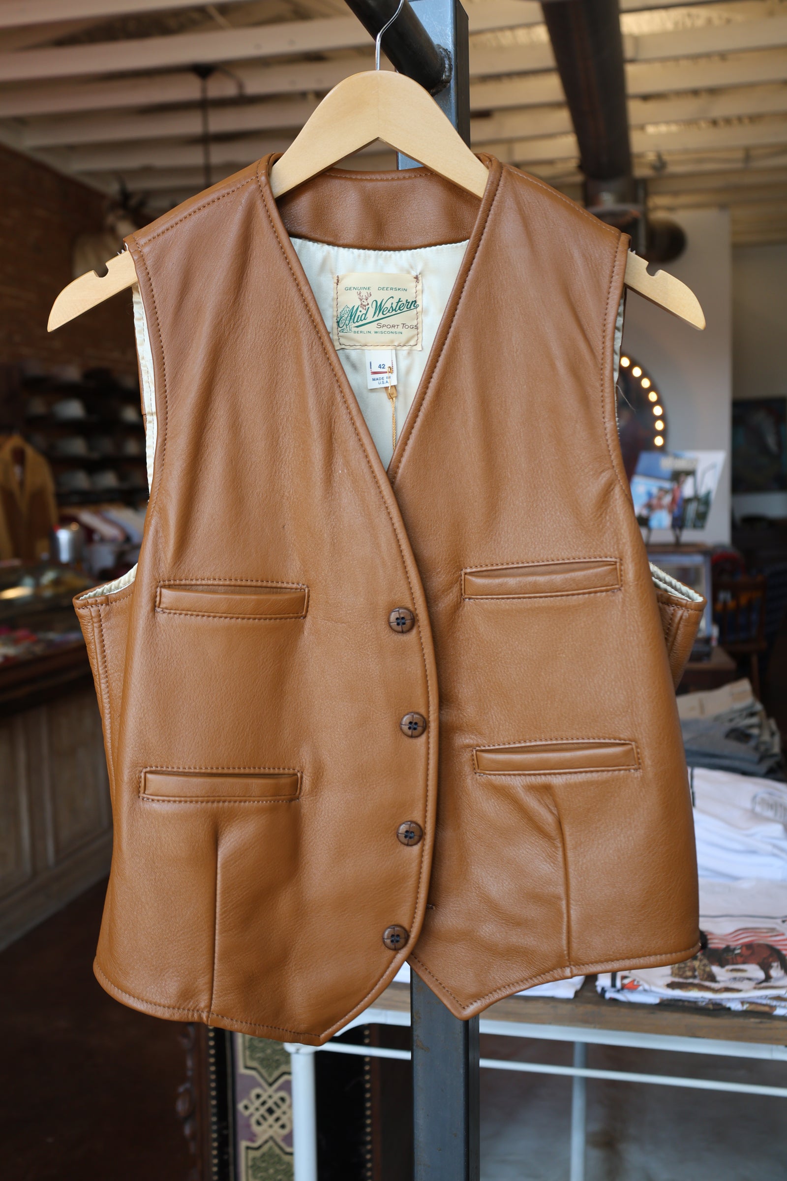 Mid-Western Deer Skin Leather Vest