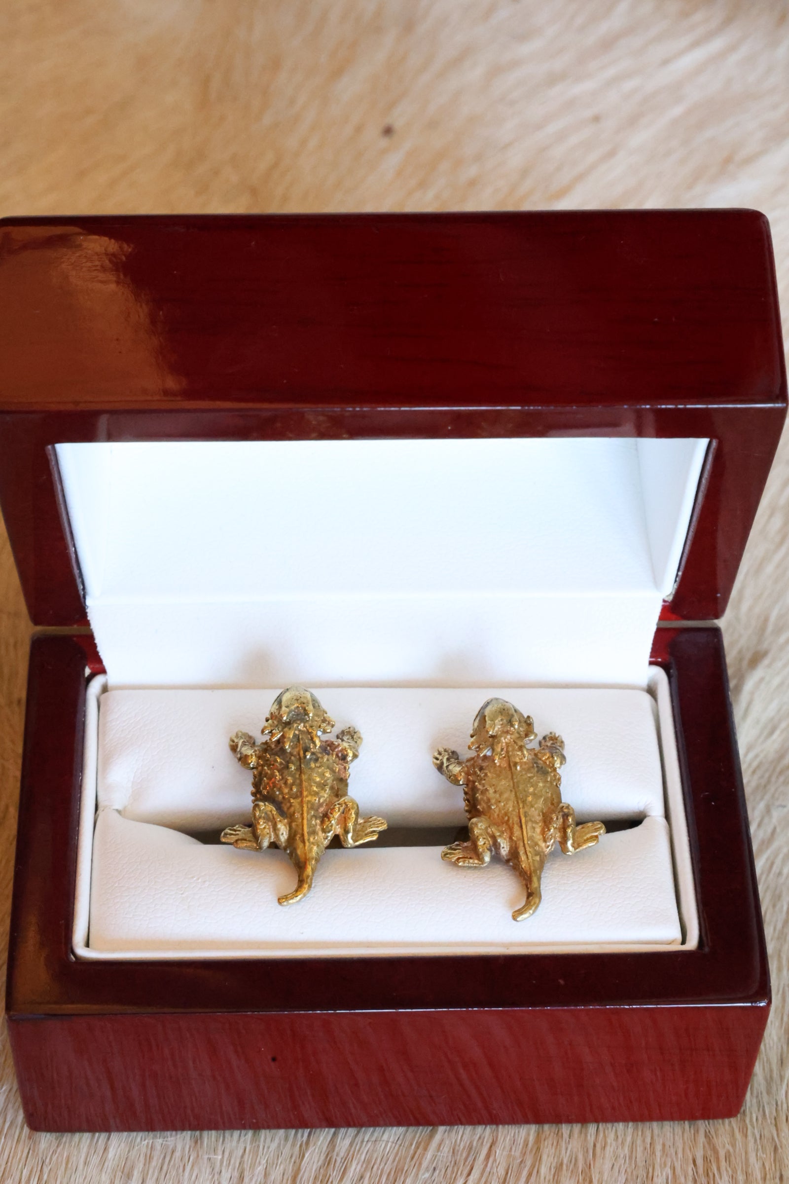 Brass Horned Frog Cufflinks