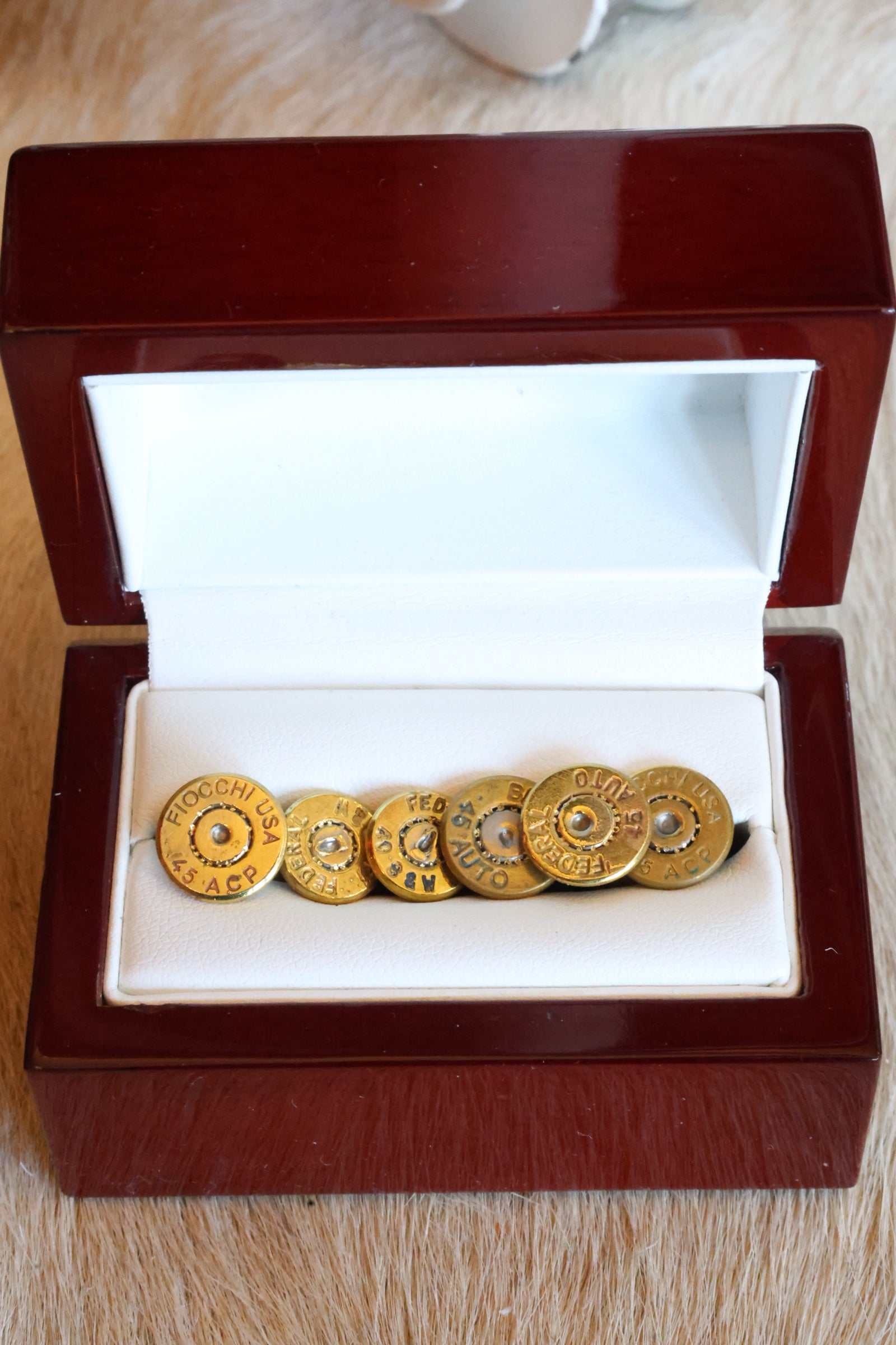 Brass Bullet Stud Set & Cufflinks