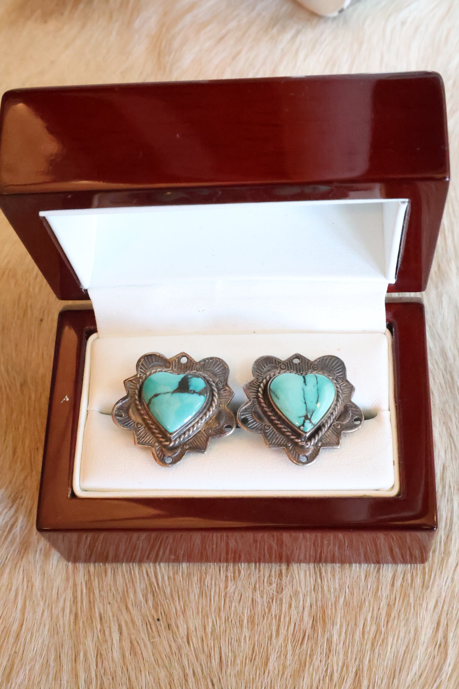 Turquoise Hearts Cufflinks
