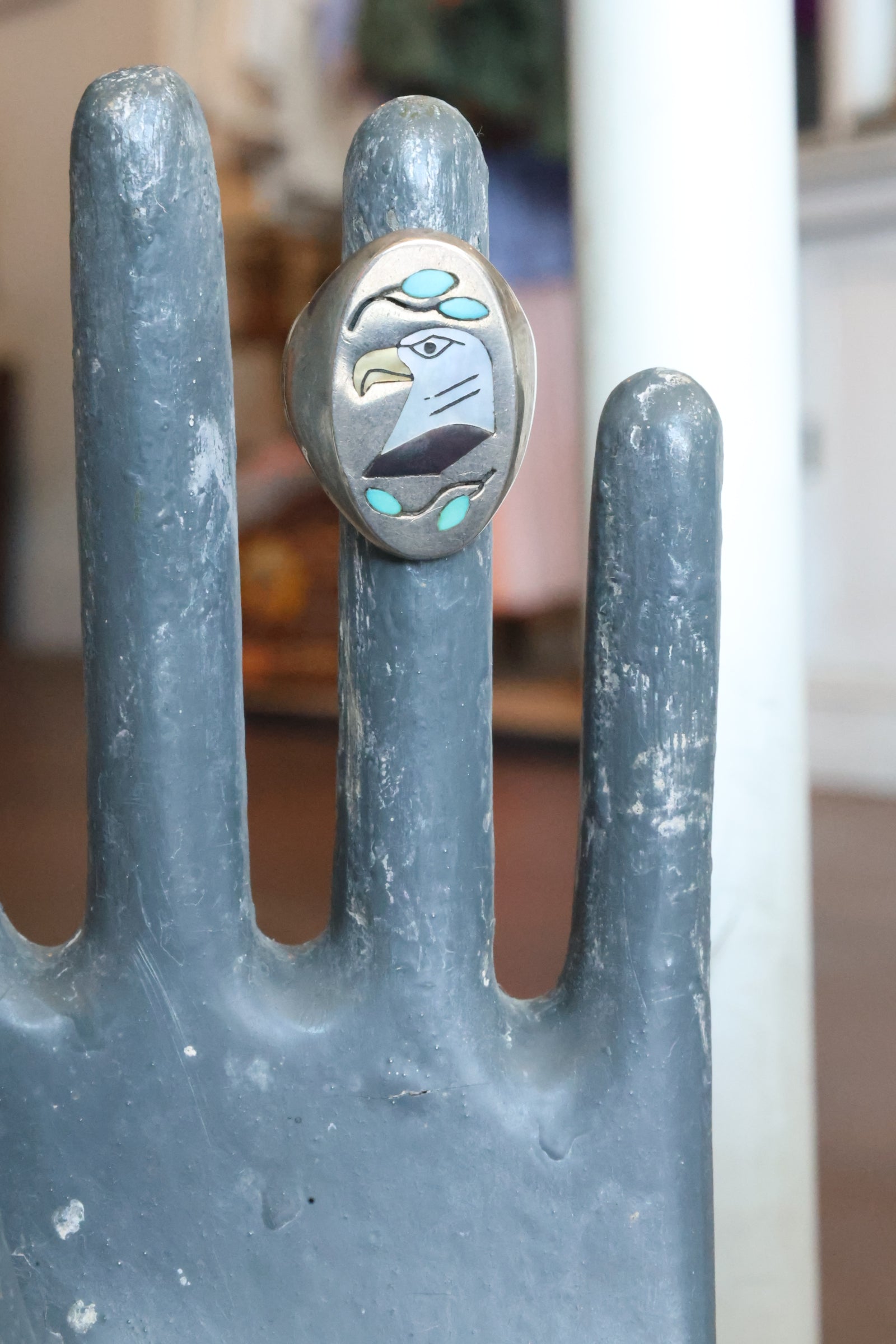 Vintage South Western Eagle Head Ring