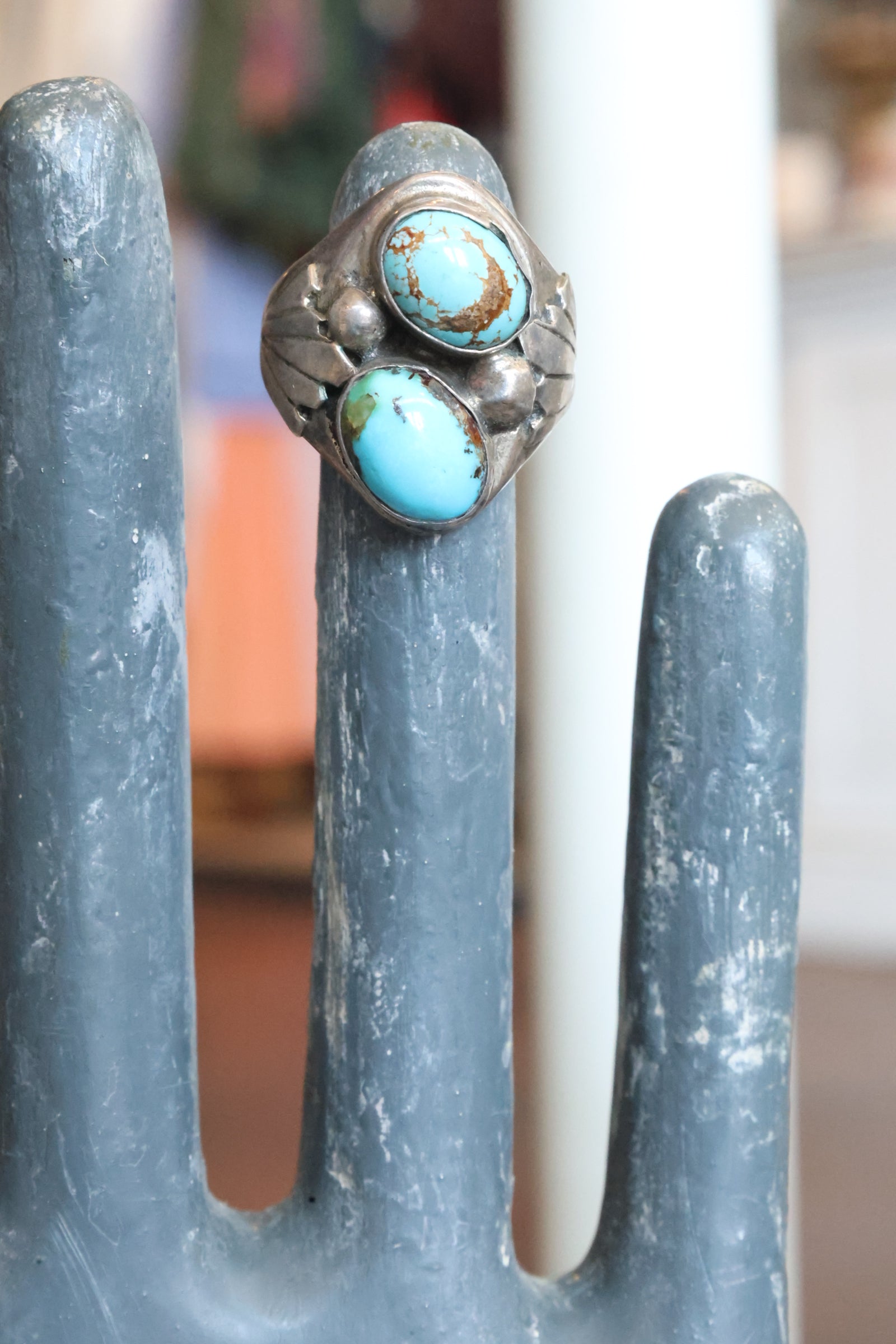 Two Stone Turquoise Ring
