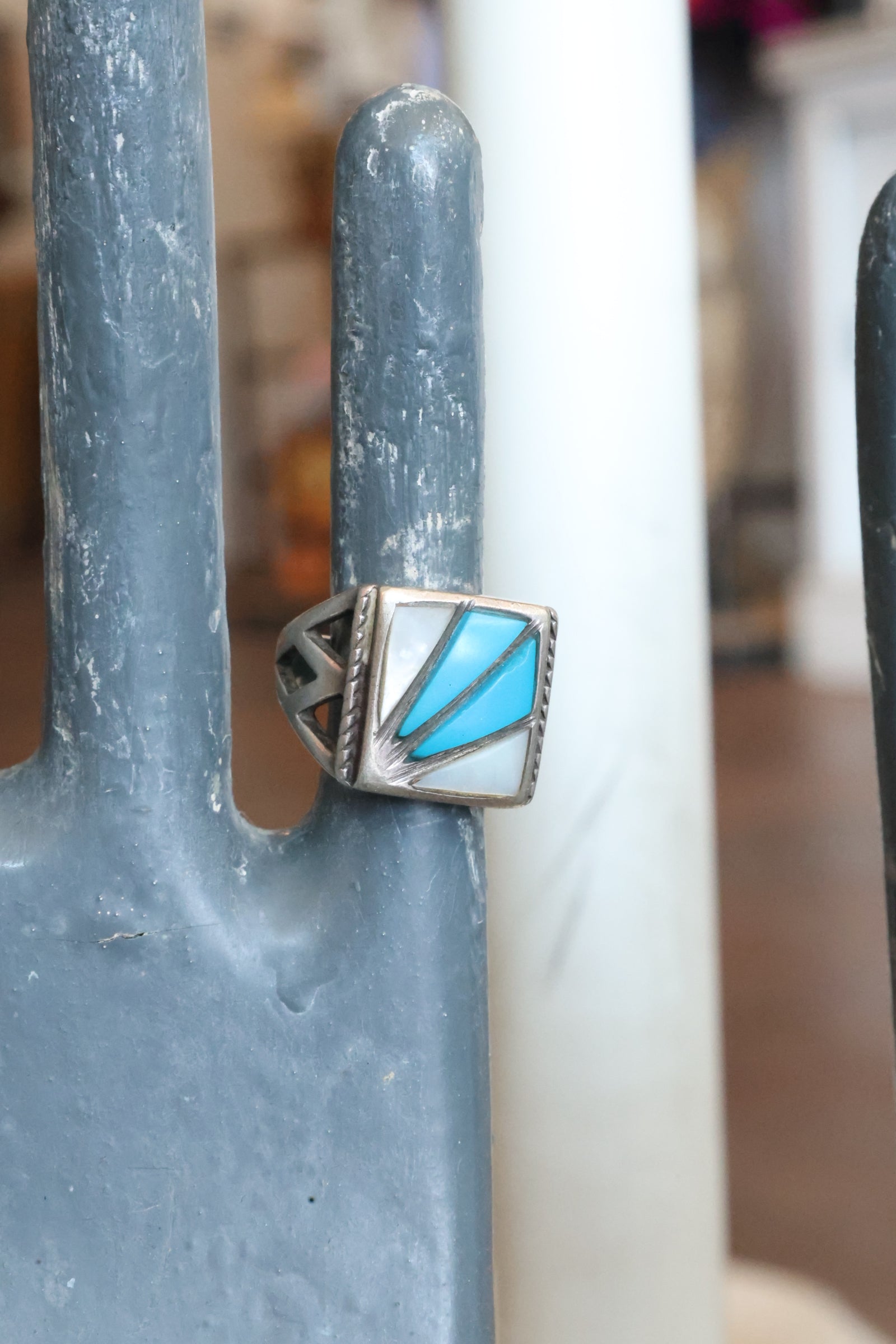 Mother of Pearl & Turquoise Ring