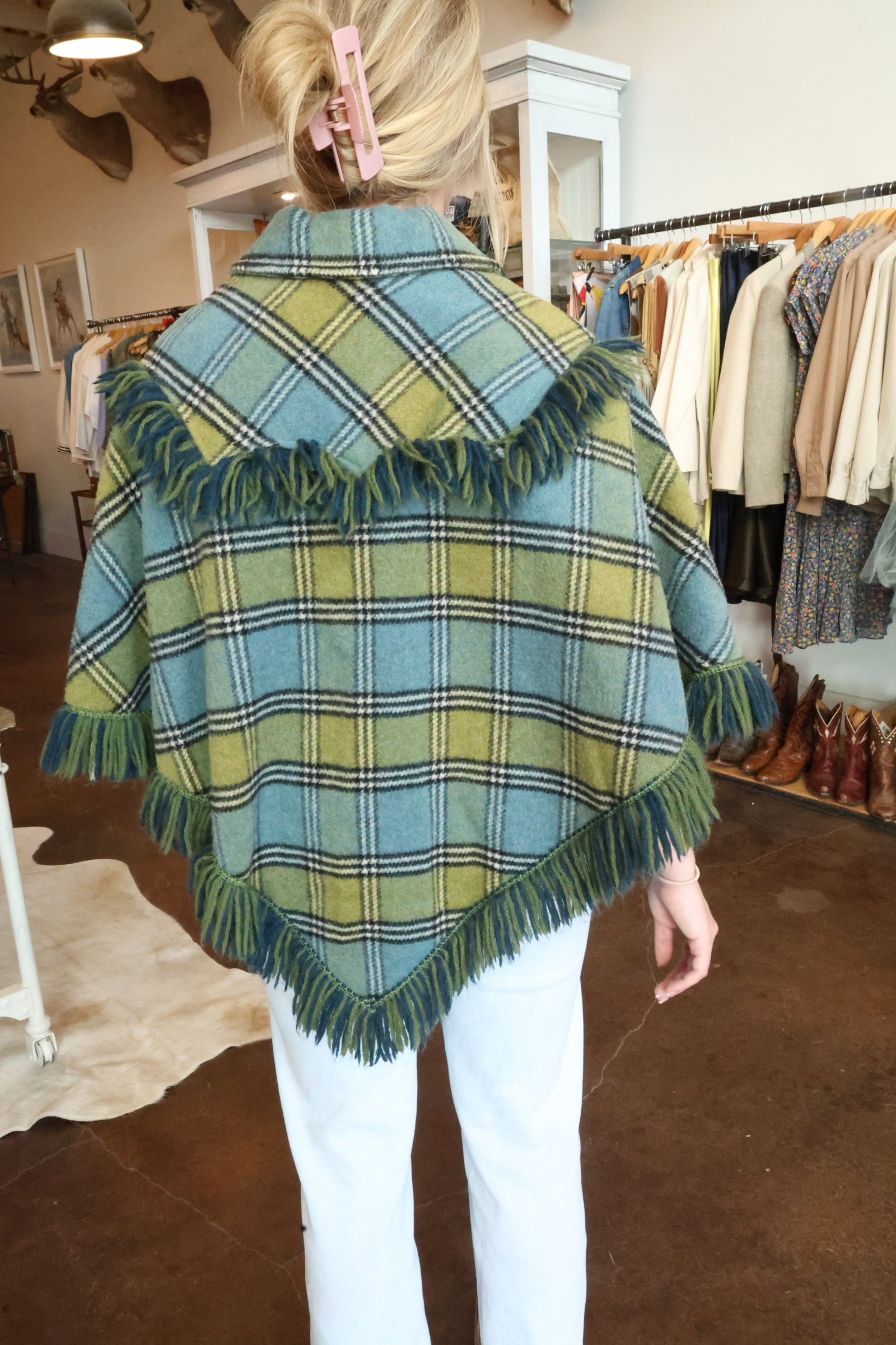 Wool Fringe Poncho No. 2