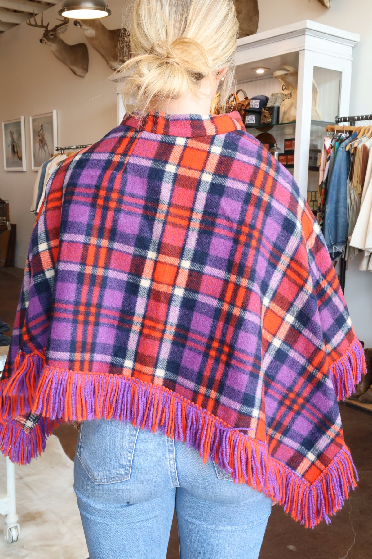 Wool Fringe Poncho No. 4
