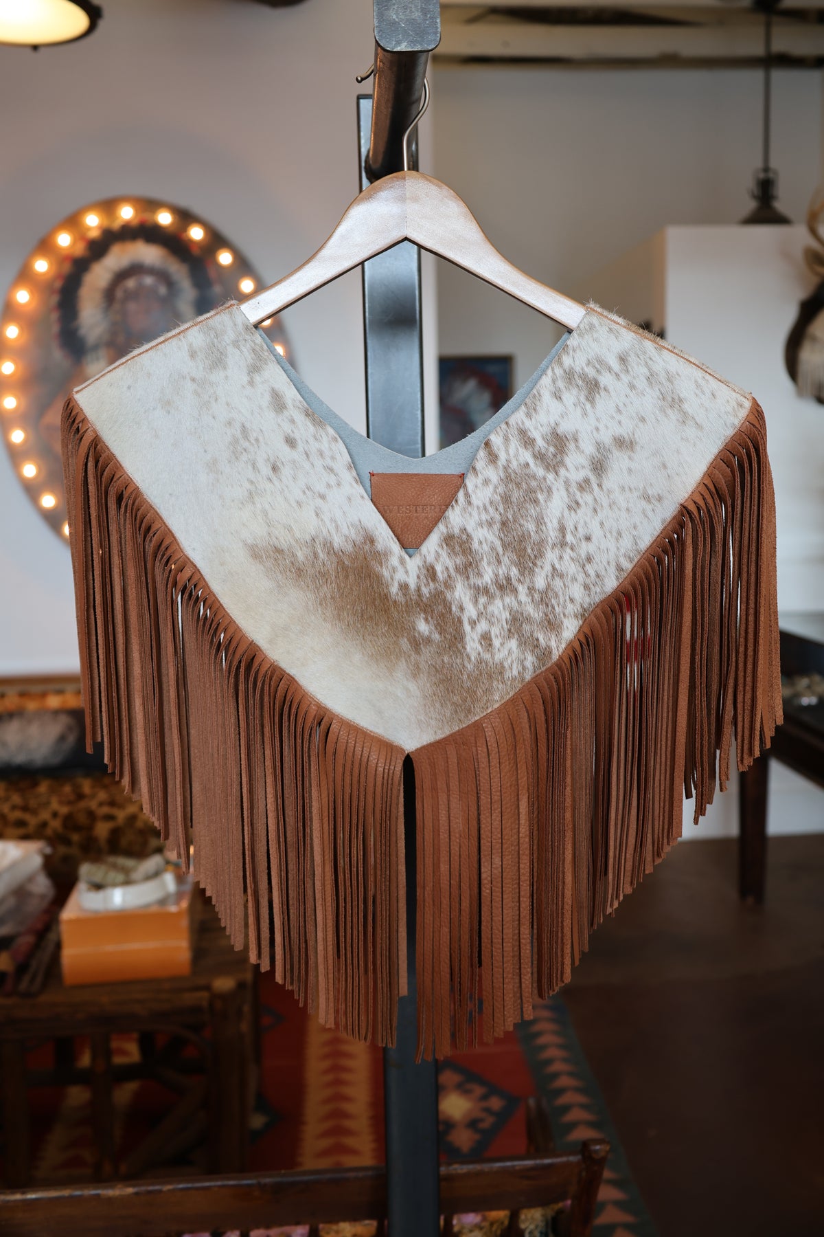 Hide and Fringe Gem Collar