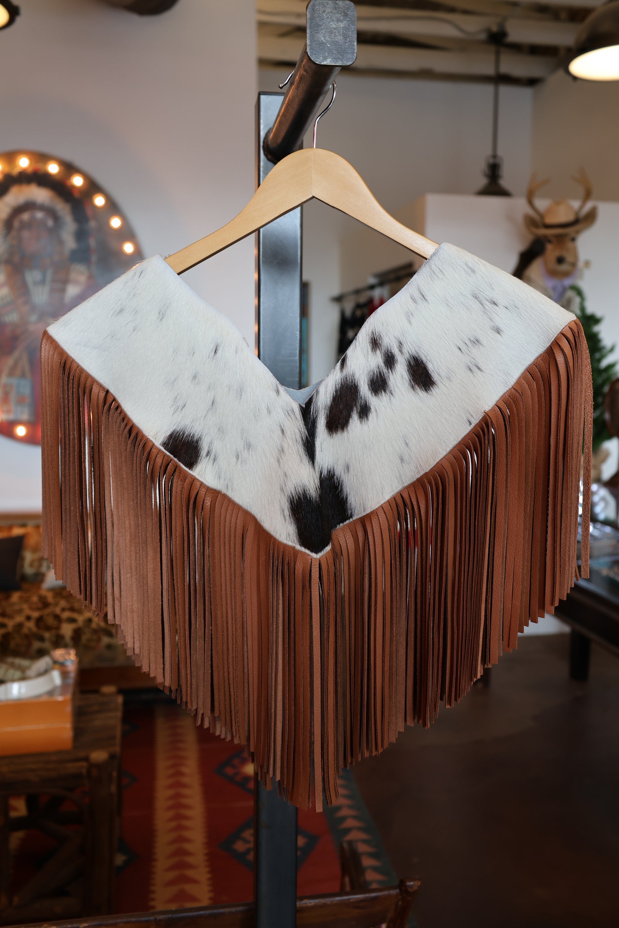 Hide and Fringe Gem Collar