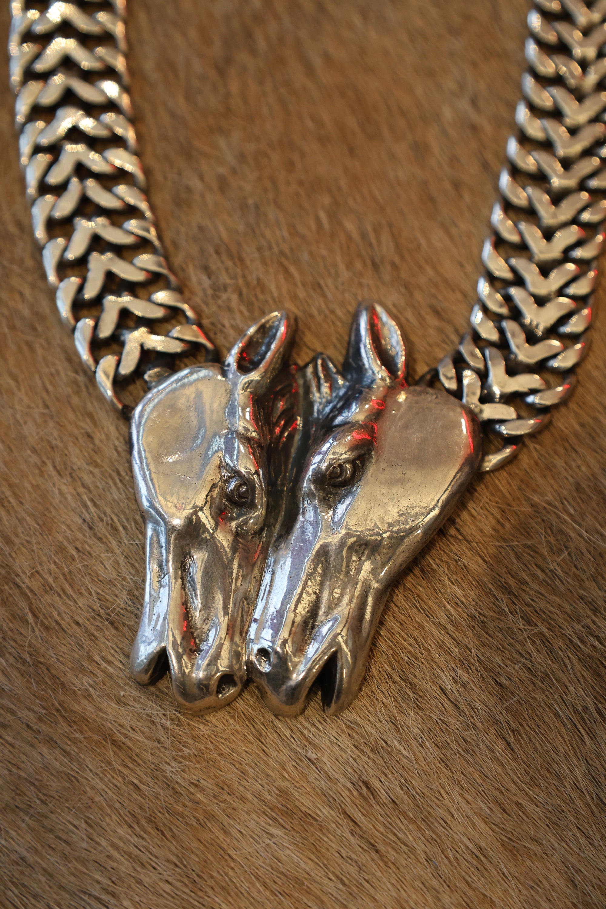 Sterling Two Horse Necklace