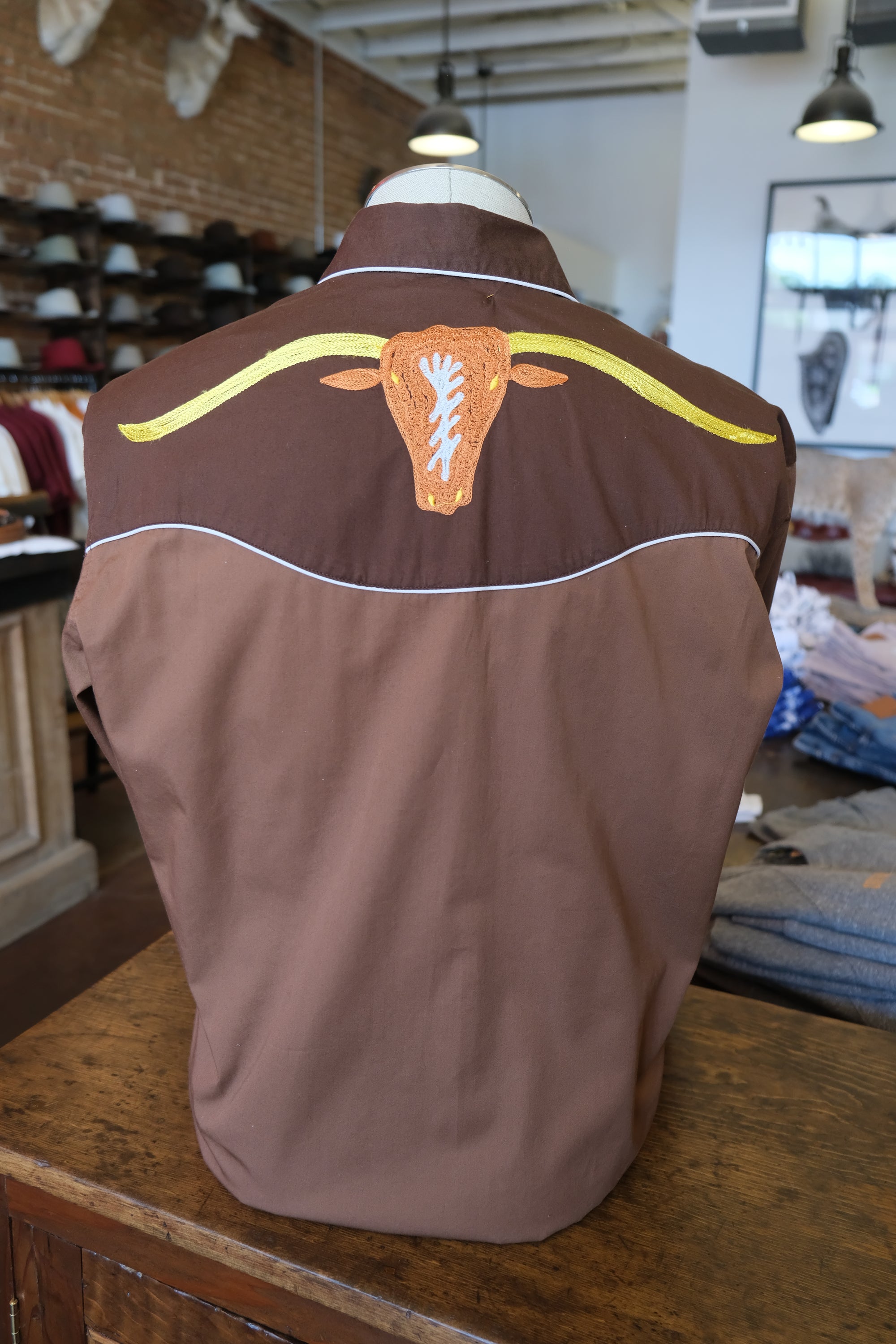 Vintage Rockmount Ranch Wear Brown Cow Western Shirt