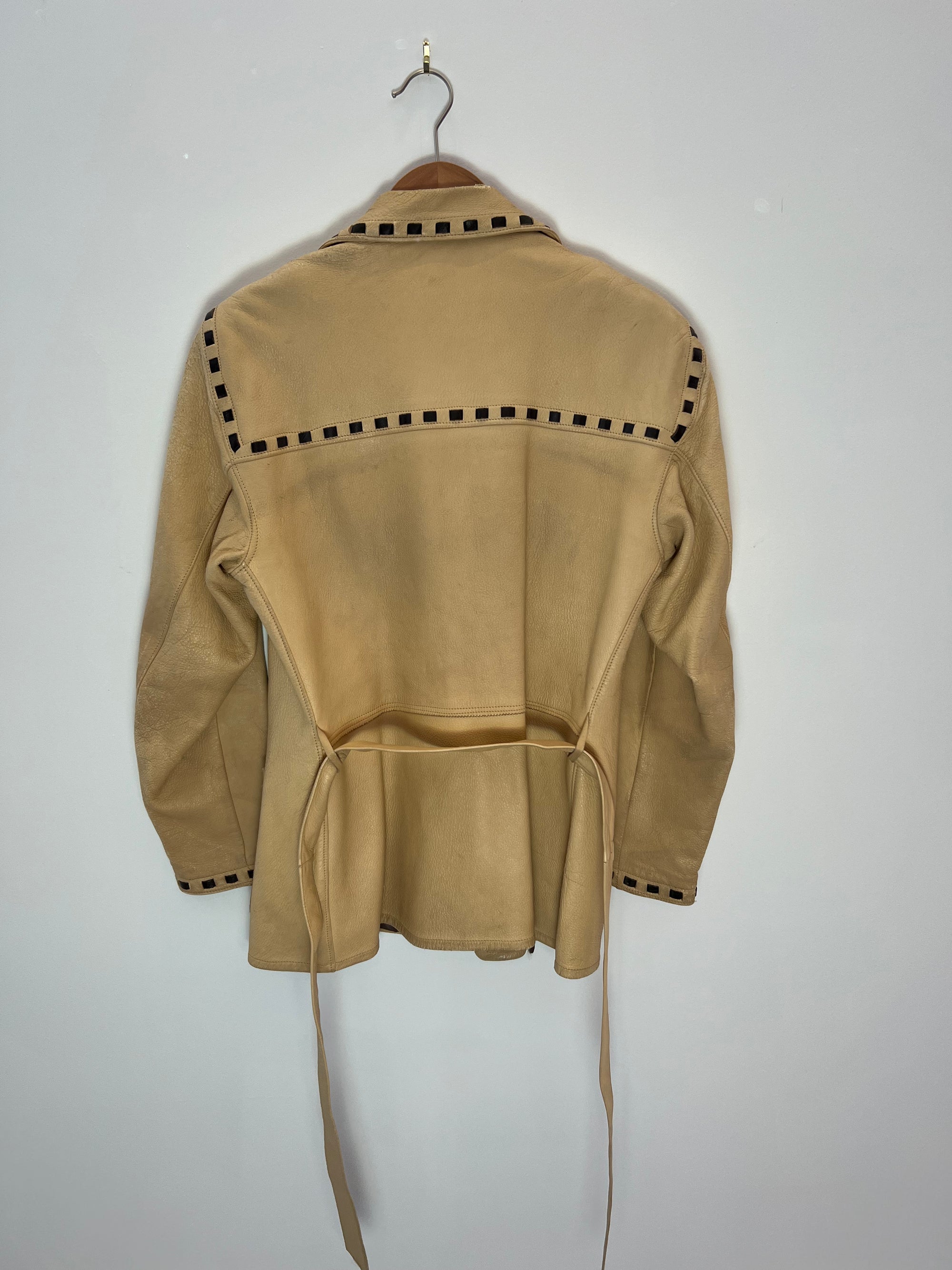 Vintage Leather Jacket with Belt