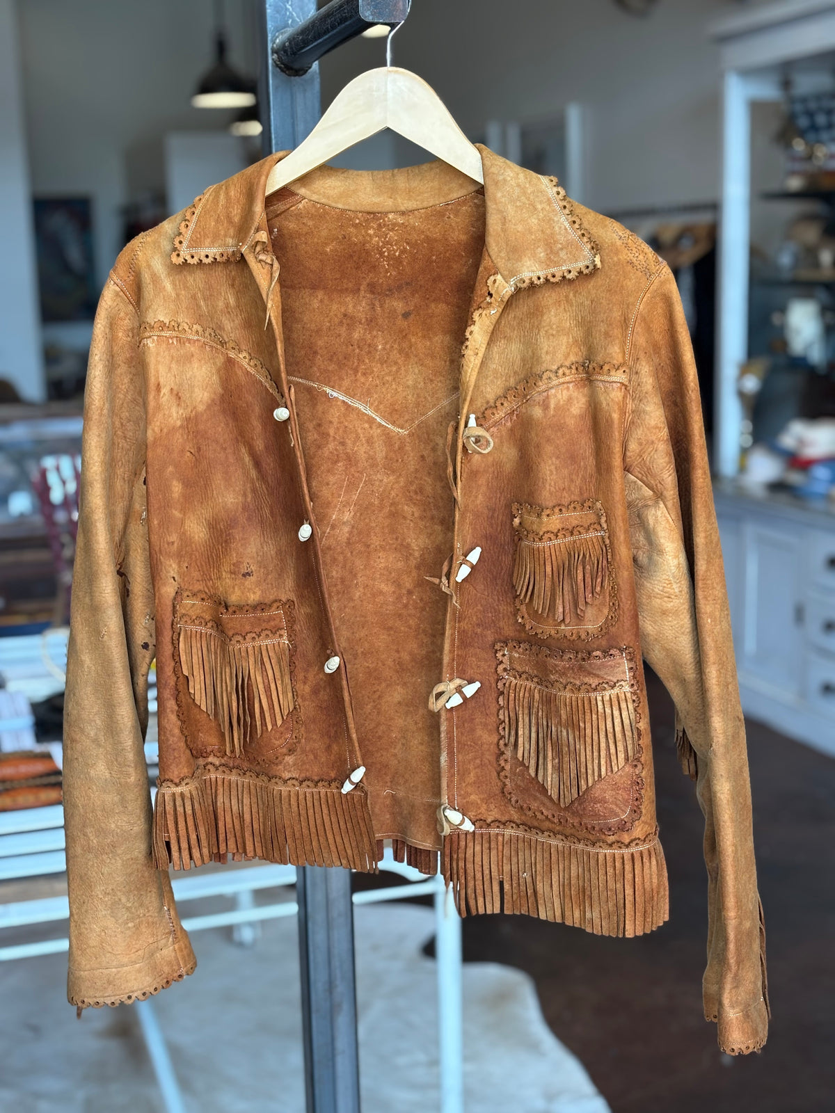 Handmade Fringe Jacket with Trim