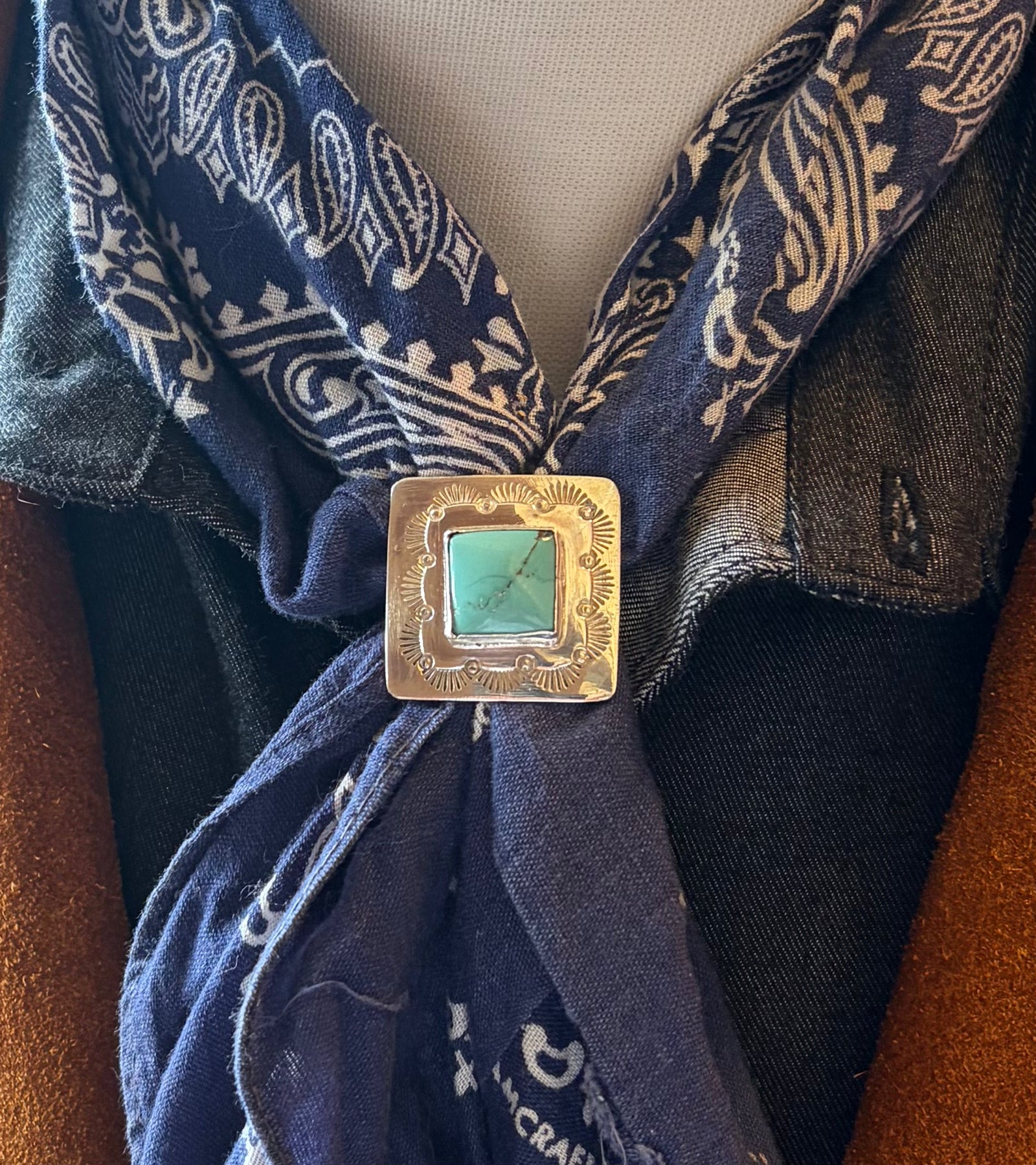 Turquoise Scarf Slide