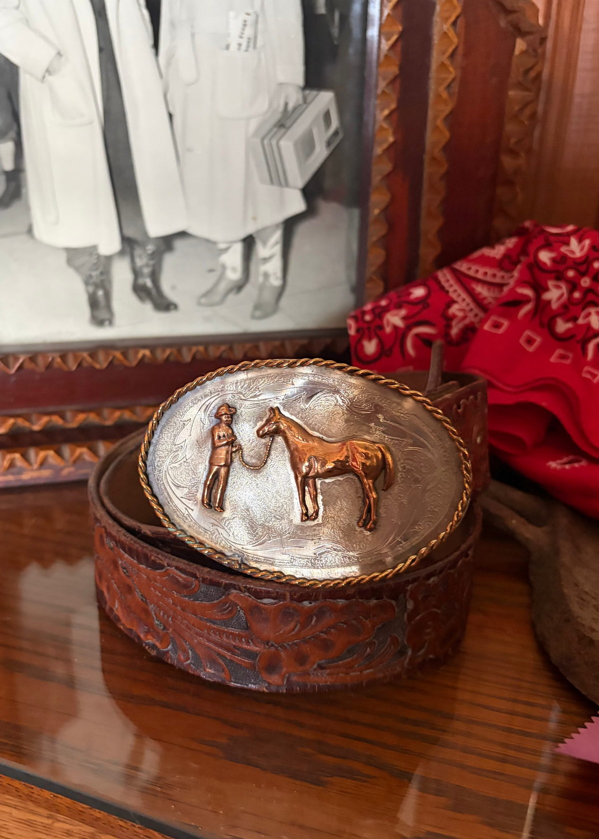 Horse and Handler Belt Buckle