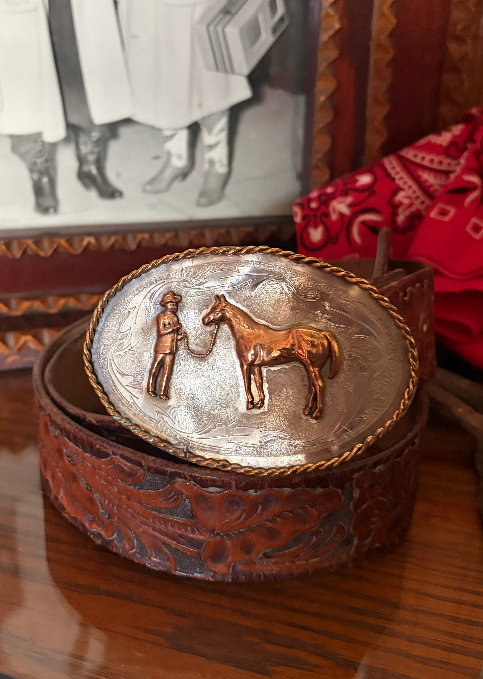 Horse and Handler Belt Buckle