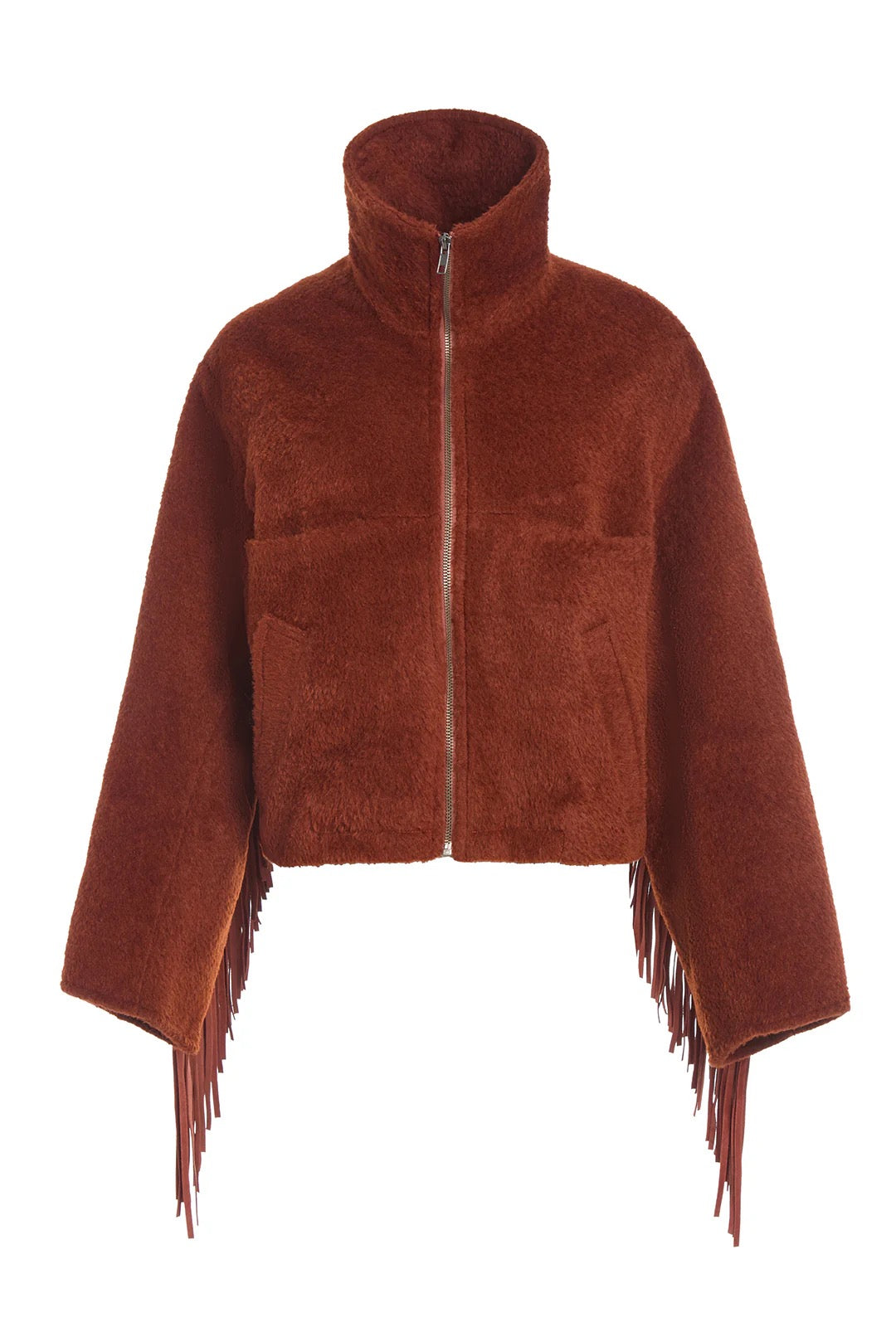 Alpaca Cropped Fringe Jacket