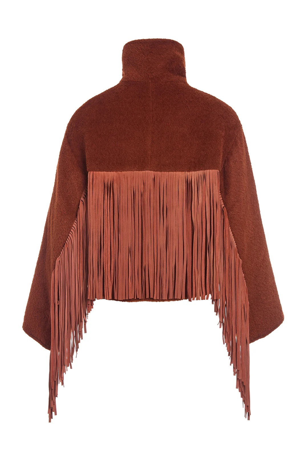 Alpaca Cropped Fringe Jacket