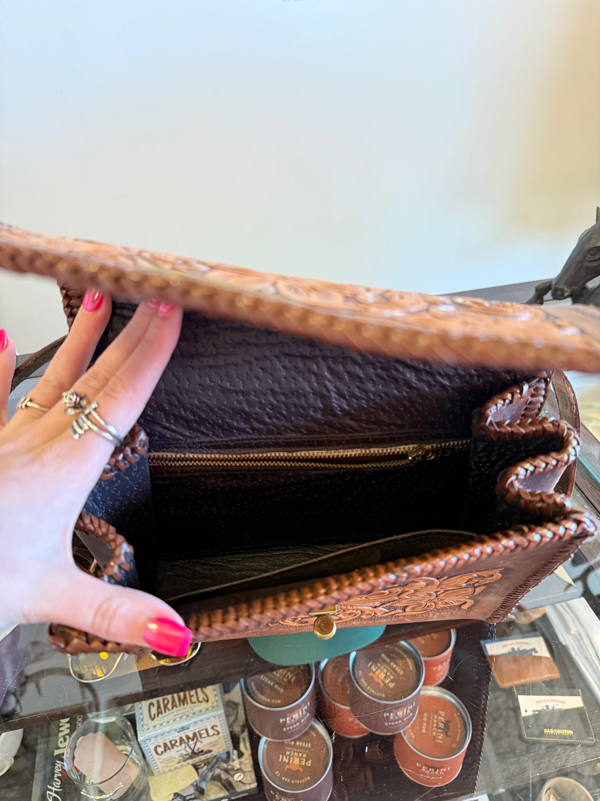 Vintage Tooled Bag