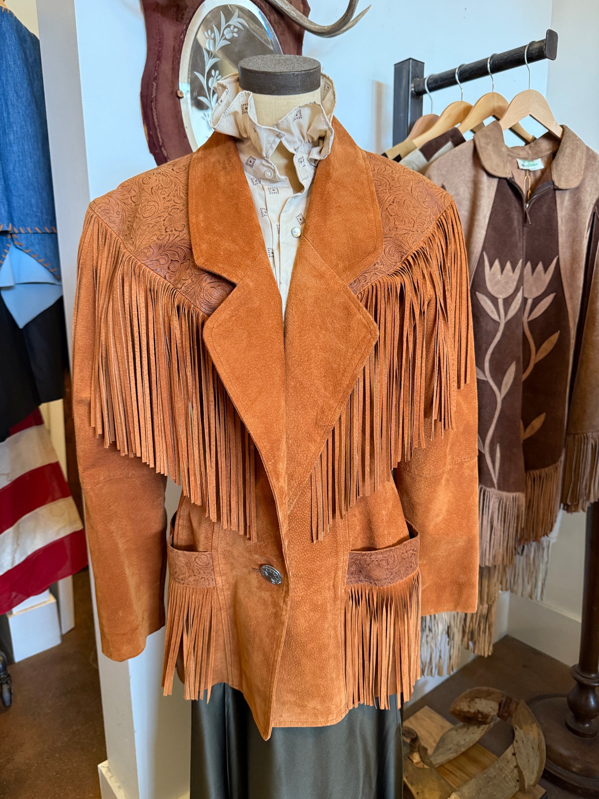 Vintage Phoenix Frontier Fringe Suede Leather Jacket