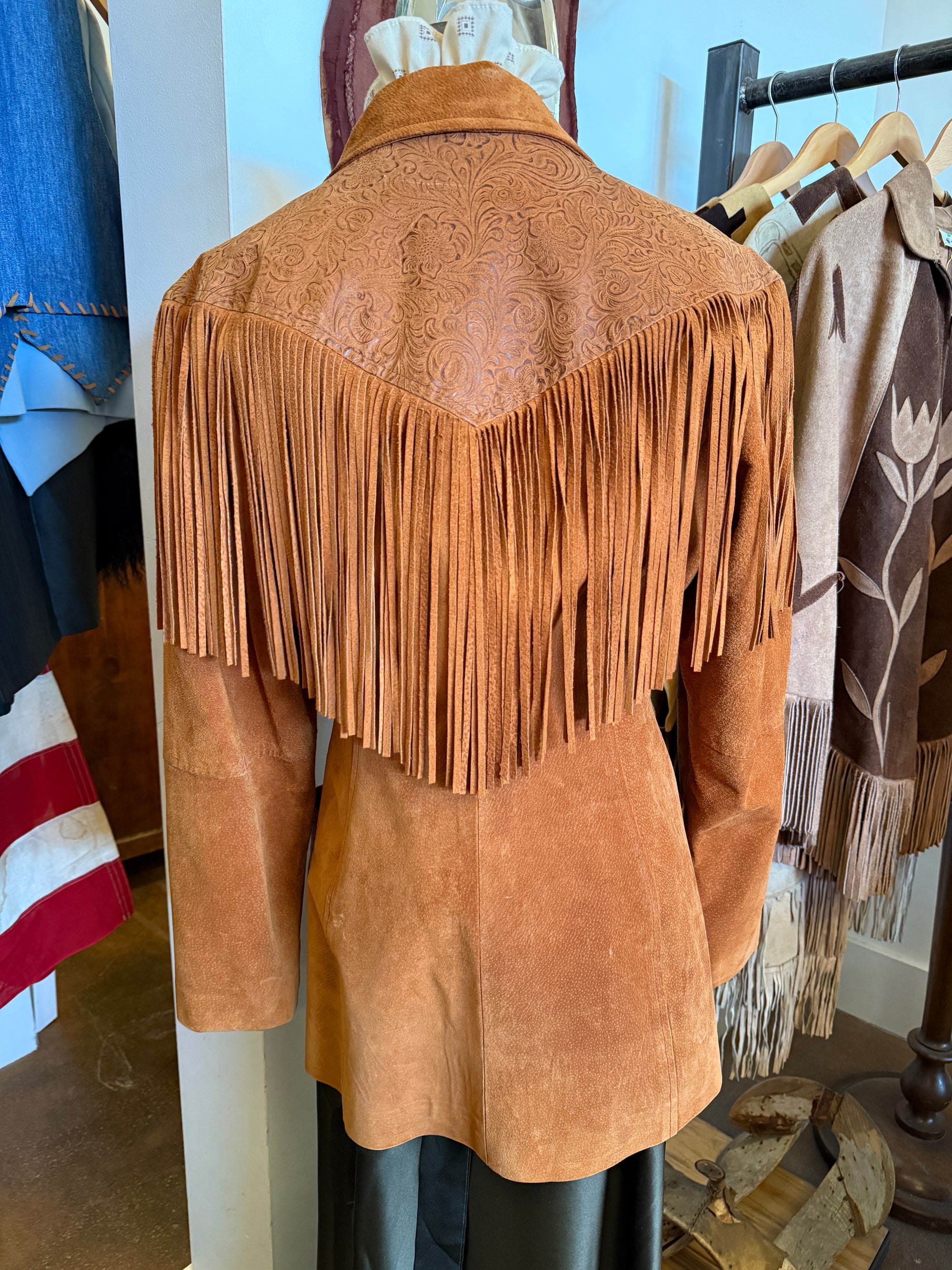 Vintage Phoenix Frontier Fringe Suede Leather Jacket