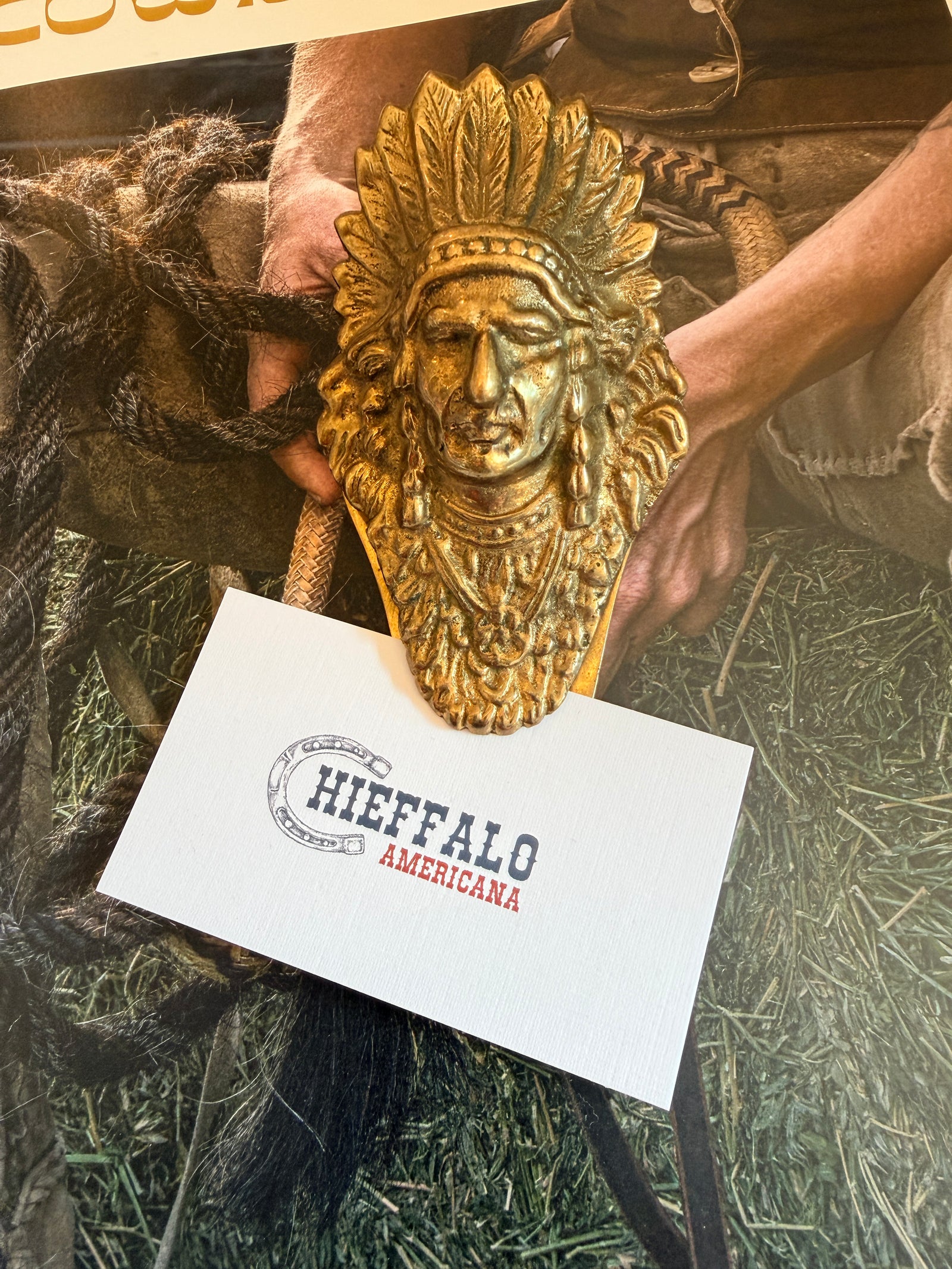 Brass Indian Chief Paper Clip