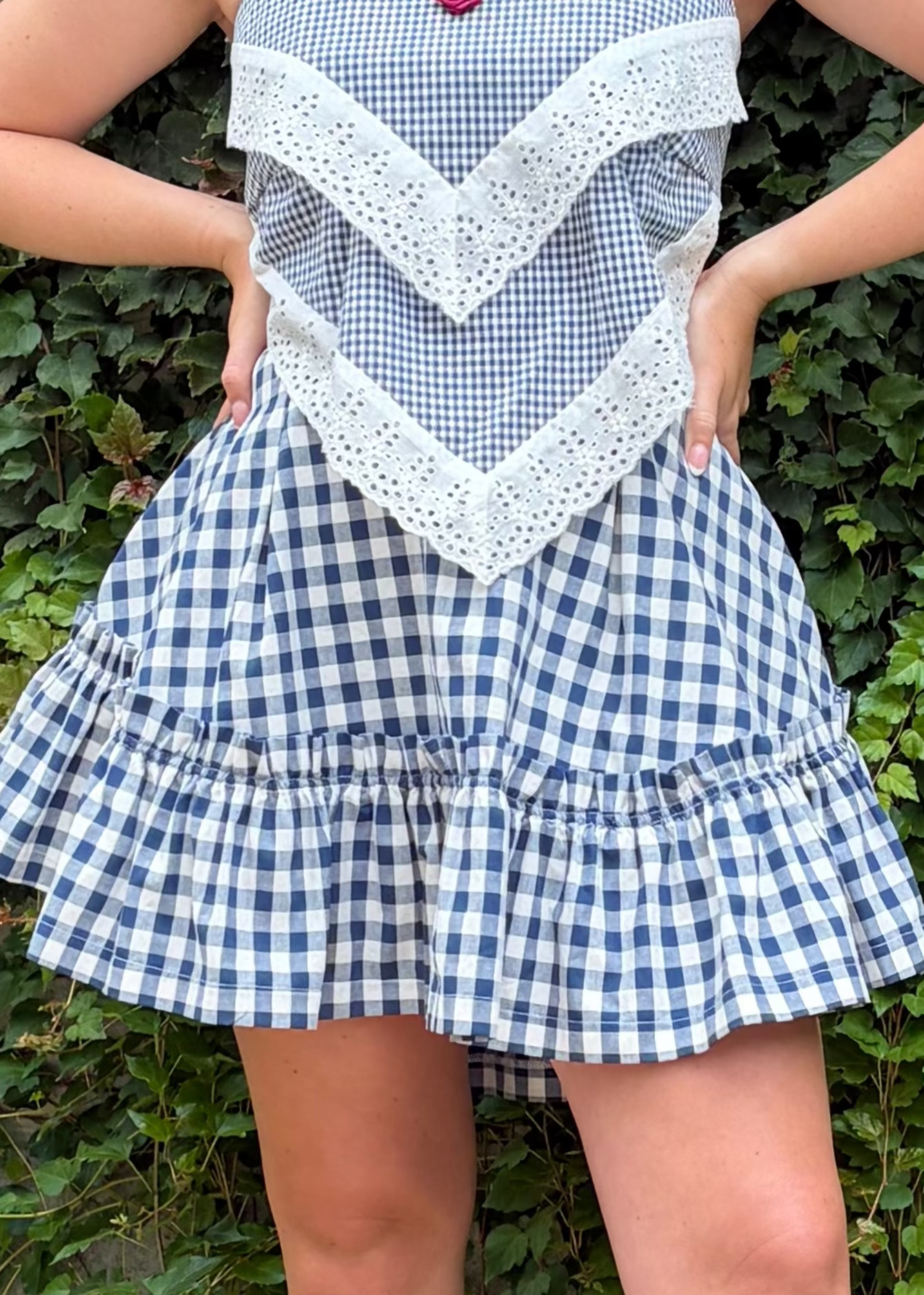 Navy Gingham Quinoa Skirt